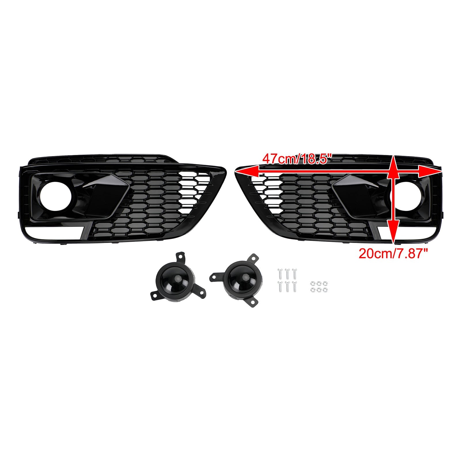 2018-2020 Audi Q5 SQ5 RSQ5 Čierny predný plástový hmlový lampa Grilles