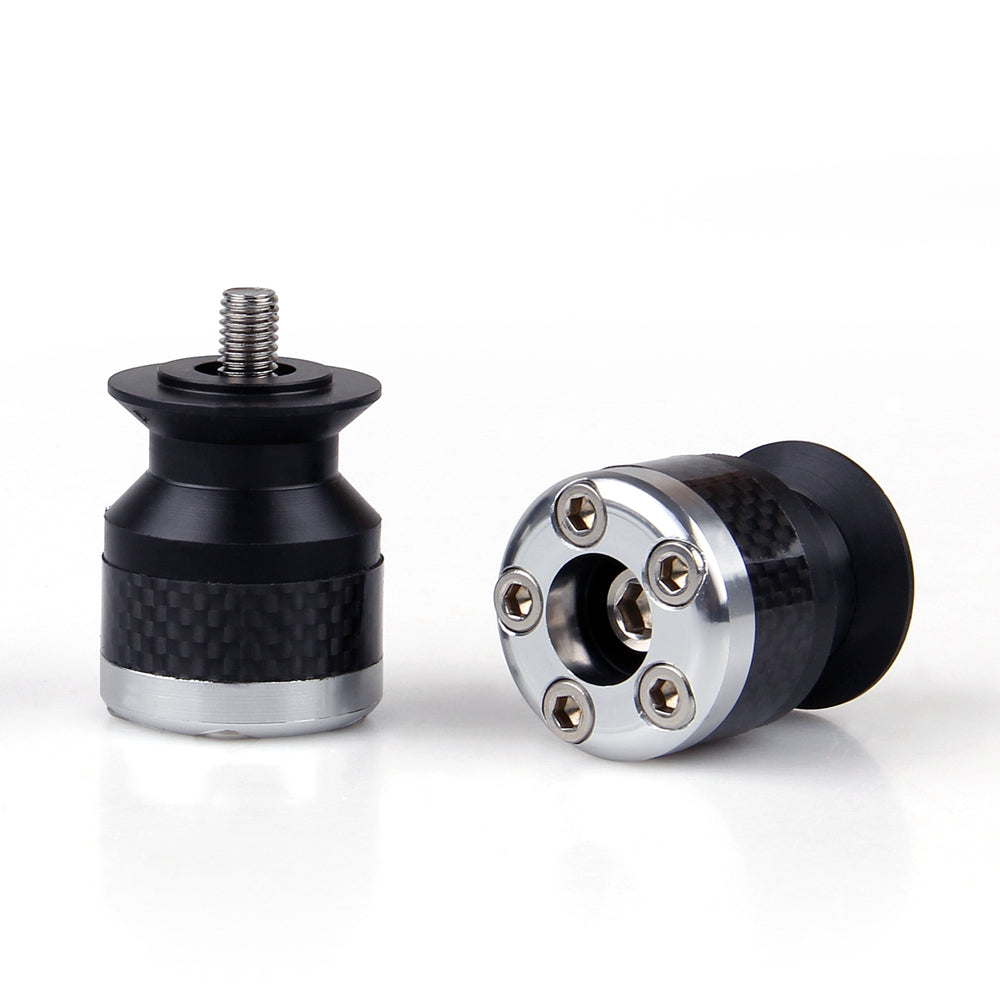 Universal Motorcycle CNC Carbon Fiber 6mm Swingarm Slideers Spools