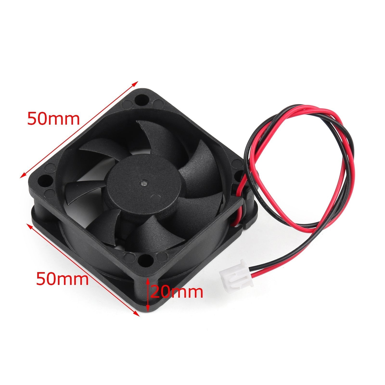 4PCS DC BRUSHLESS KJØLING PC COMPUTER FAN 12V 0.18A 5020S 50x50X20MM 2 PINS VANN