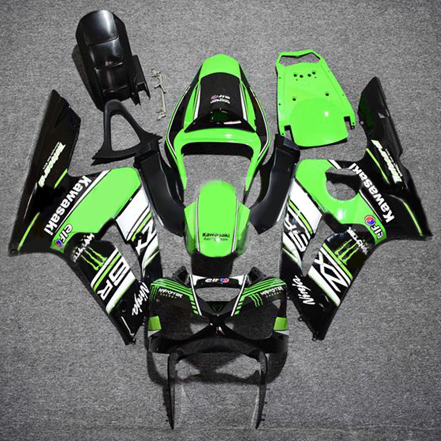 2003-2004 Kawasaki ZX6R 636 Kit de carenado de inyección Carrocería Plástico ABS#121