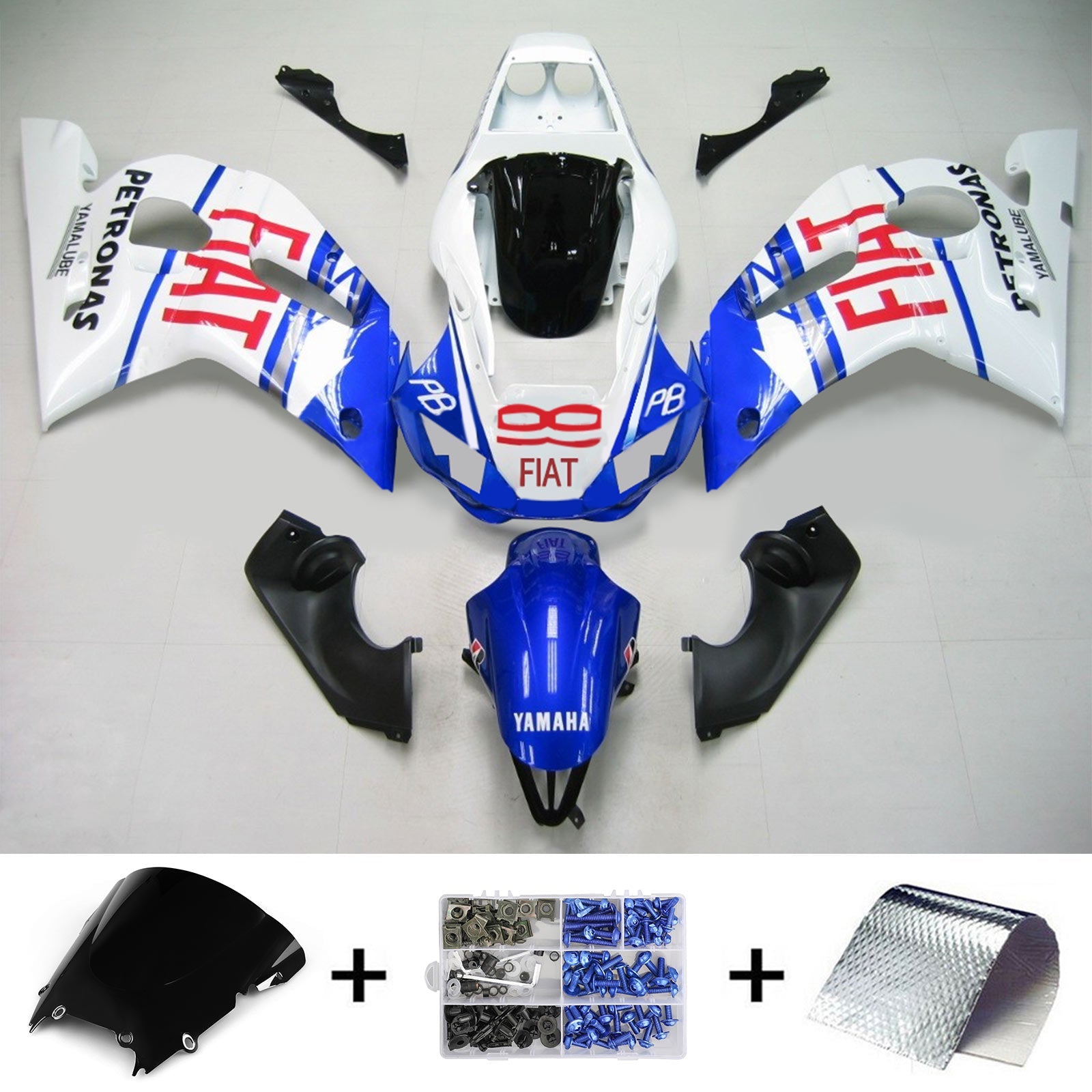 1998-2002 Yamaha yzf 600 R6 Kit de camence d'injection de carrosserie en plastique ABS # 125