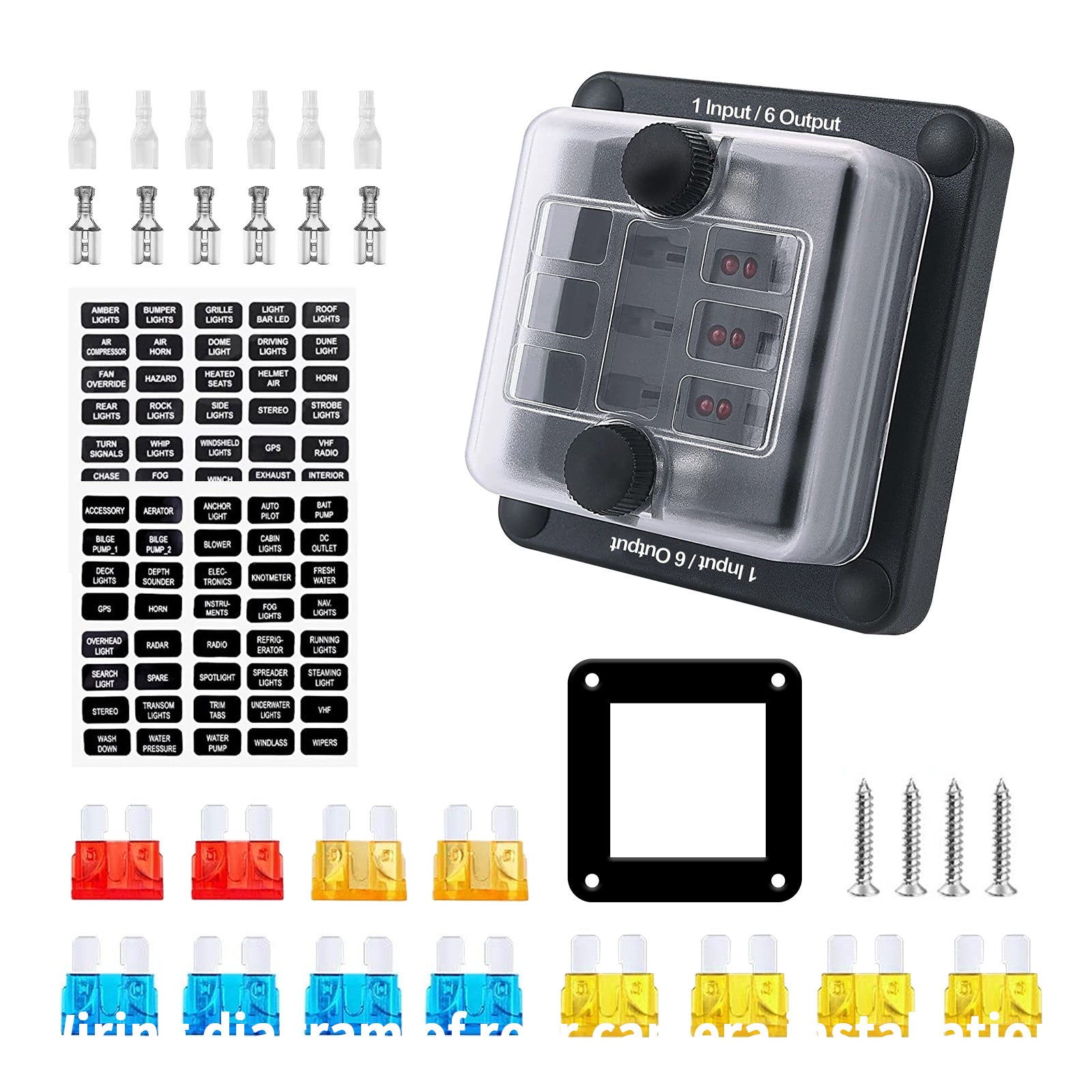 6-weg/12-weg meszekeringkastblokhouder ATO ATC voor auto-marineboot waterdicht