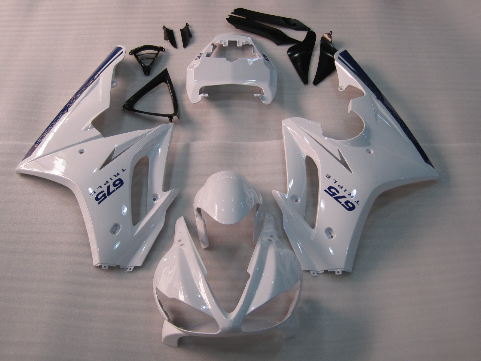 2009-2012 Triumph Daytona 675 White Blue Bodywork Fairing ABS INJECTION Moulage générique