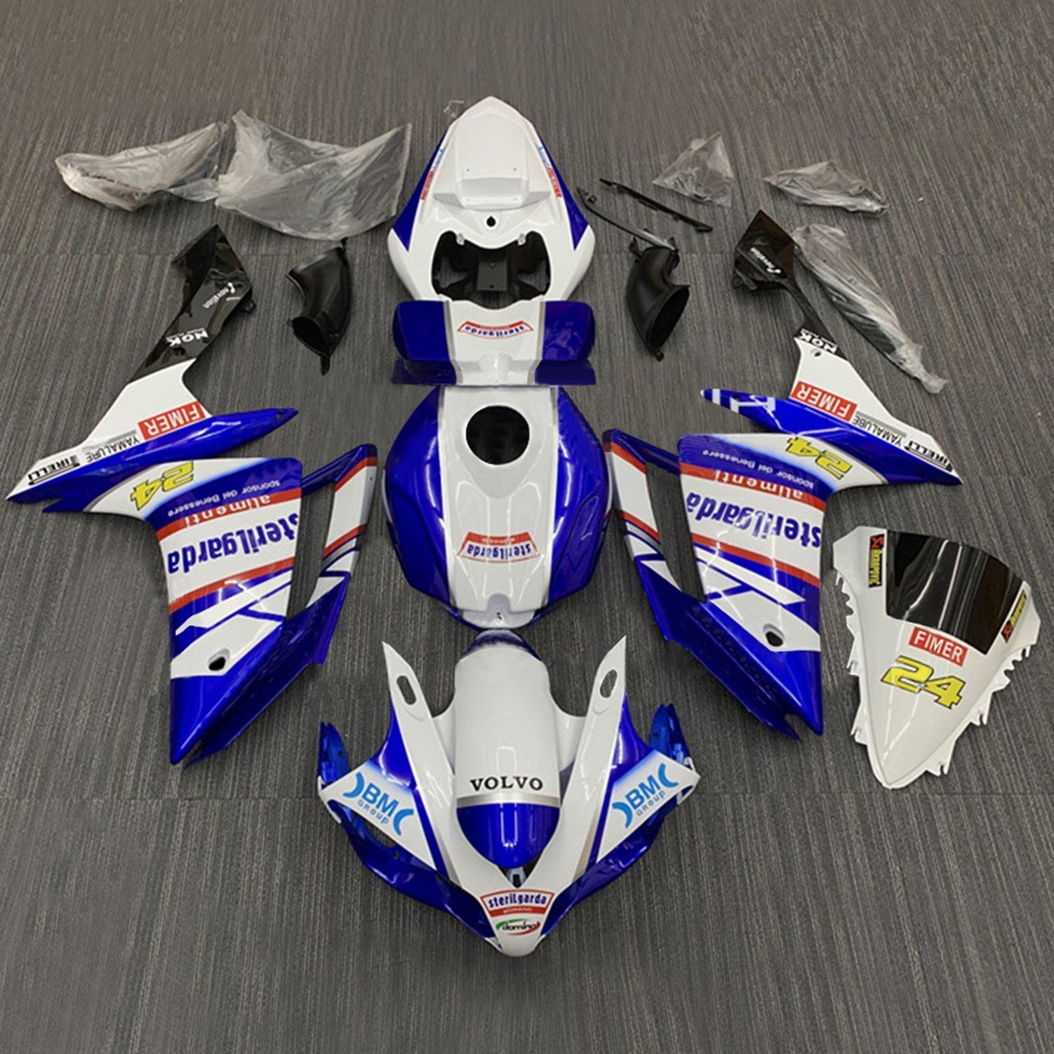 2007-2008 Yamaha YZF 1000 R1 Kit de carénage carrosserie plastique ABS