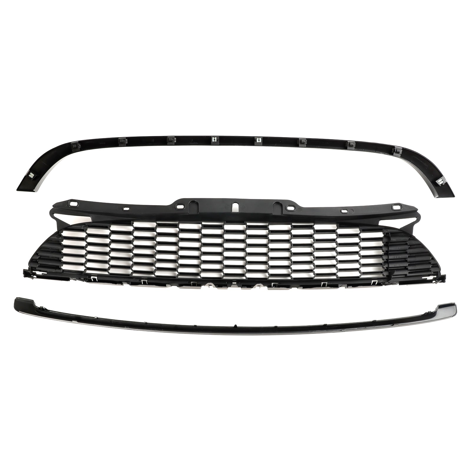 MINI R58 Cooper S & JCW 2-deurs coupé 2011-2015 3 stuks glanzend zwarte frontgrille