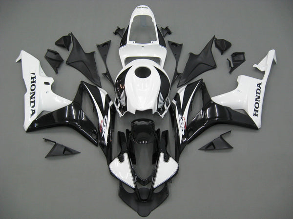 2007-2008 Honda CBR600RR White Black Fairing Kit
