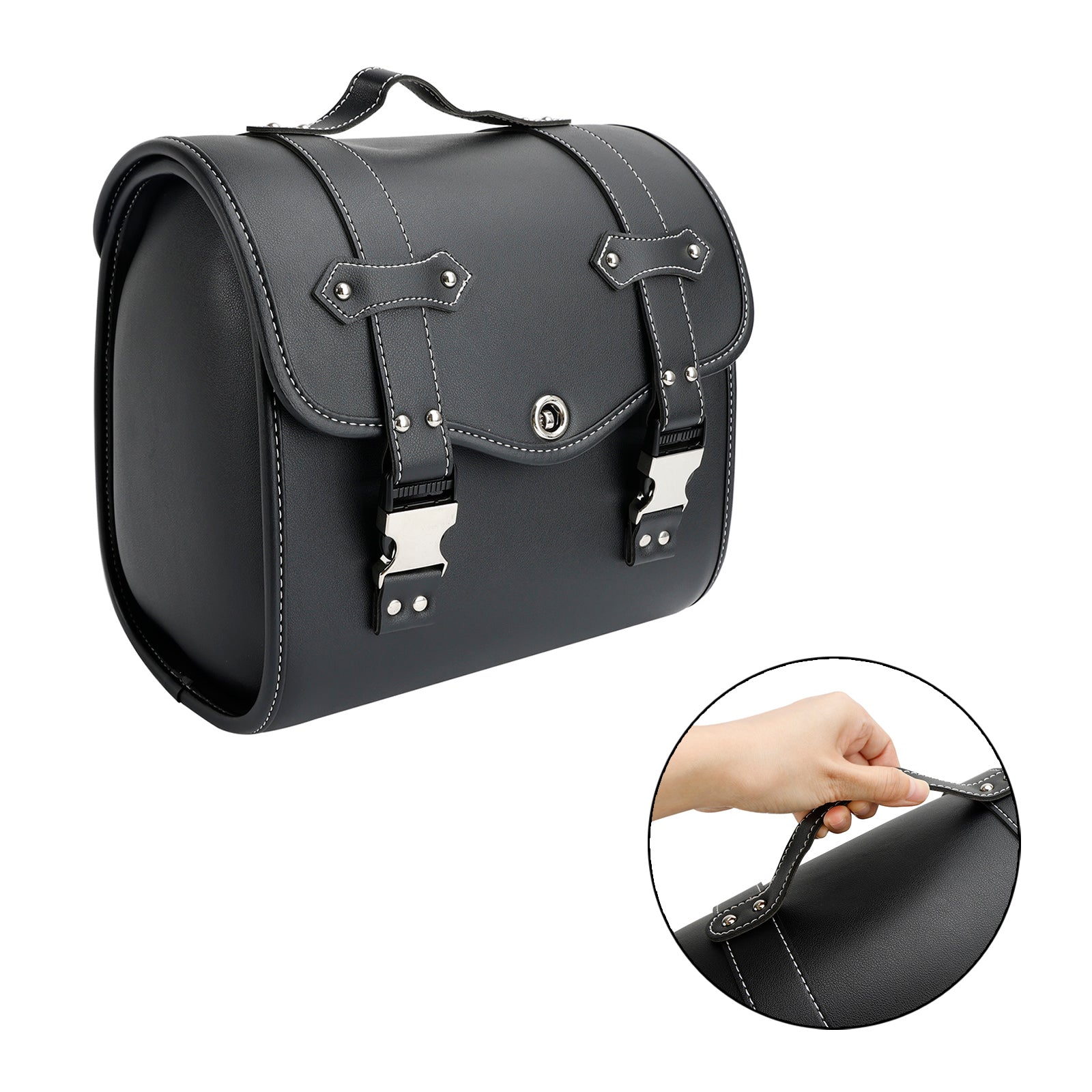 Zadeltas Zijopbergtas Gereedschapstas Universeel Snelsluiting Pu Voor Motor Bruin