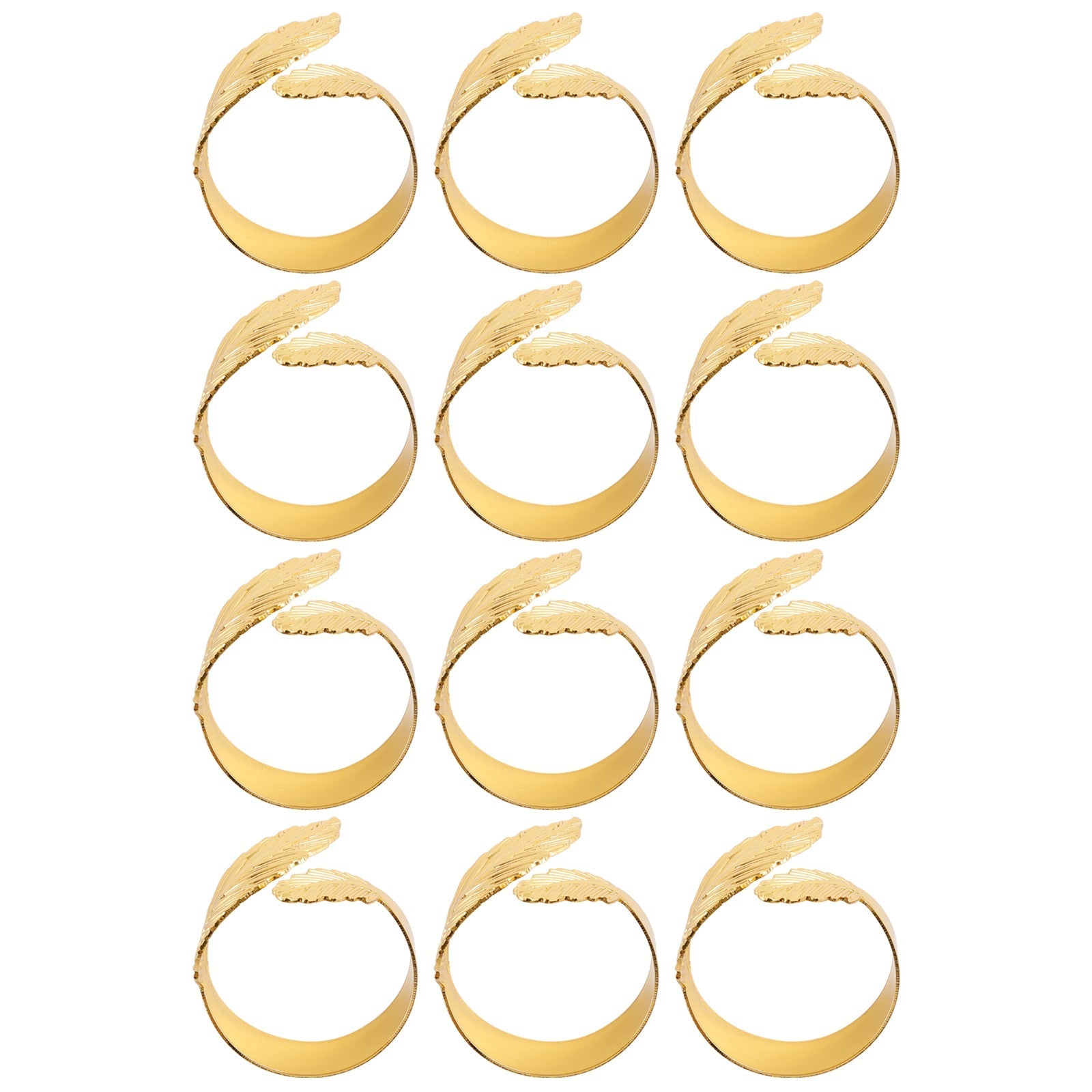 12ks na obrúsky prstene listové obrúsky držiteľ Adornmen zliatiny zlatý
