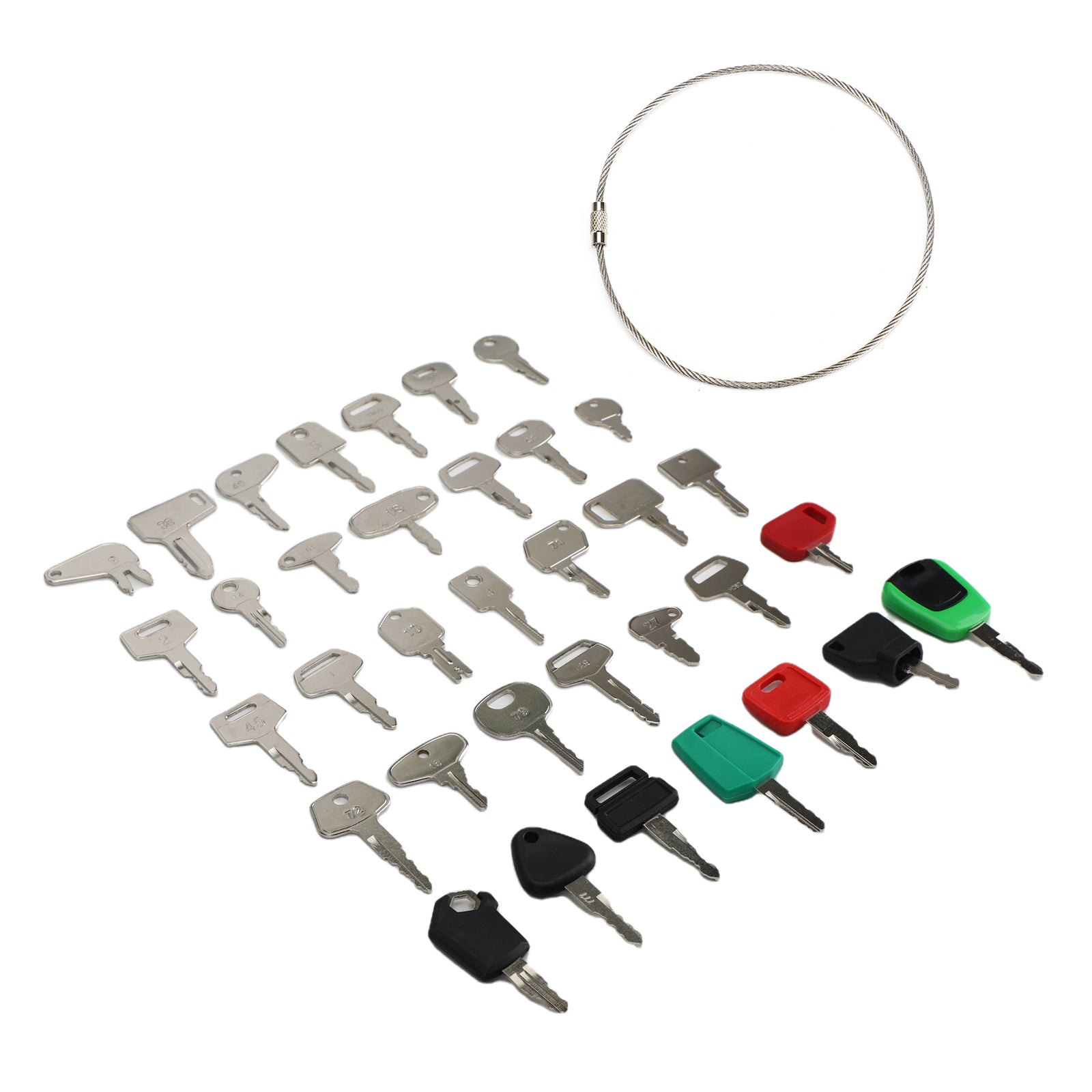 Jeu de clés de contact pour matériel de construction lourd, 35 pièces, pour caisse de chat JD Komatsu