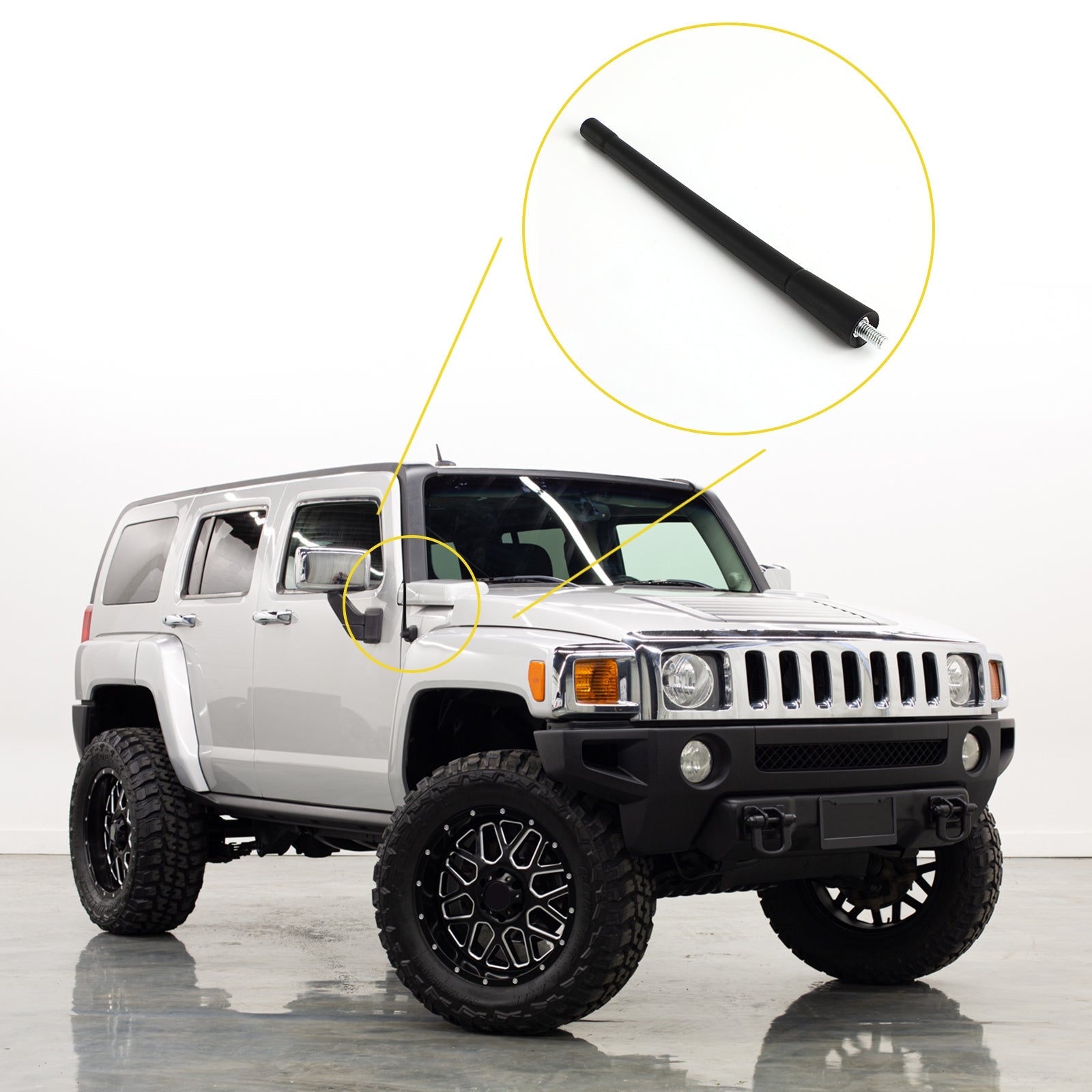 7" Antena corta de mástil para radio AM/FM para Hummer H3 (2006-2010)