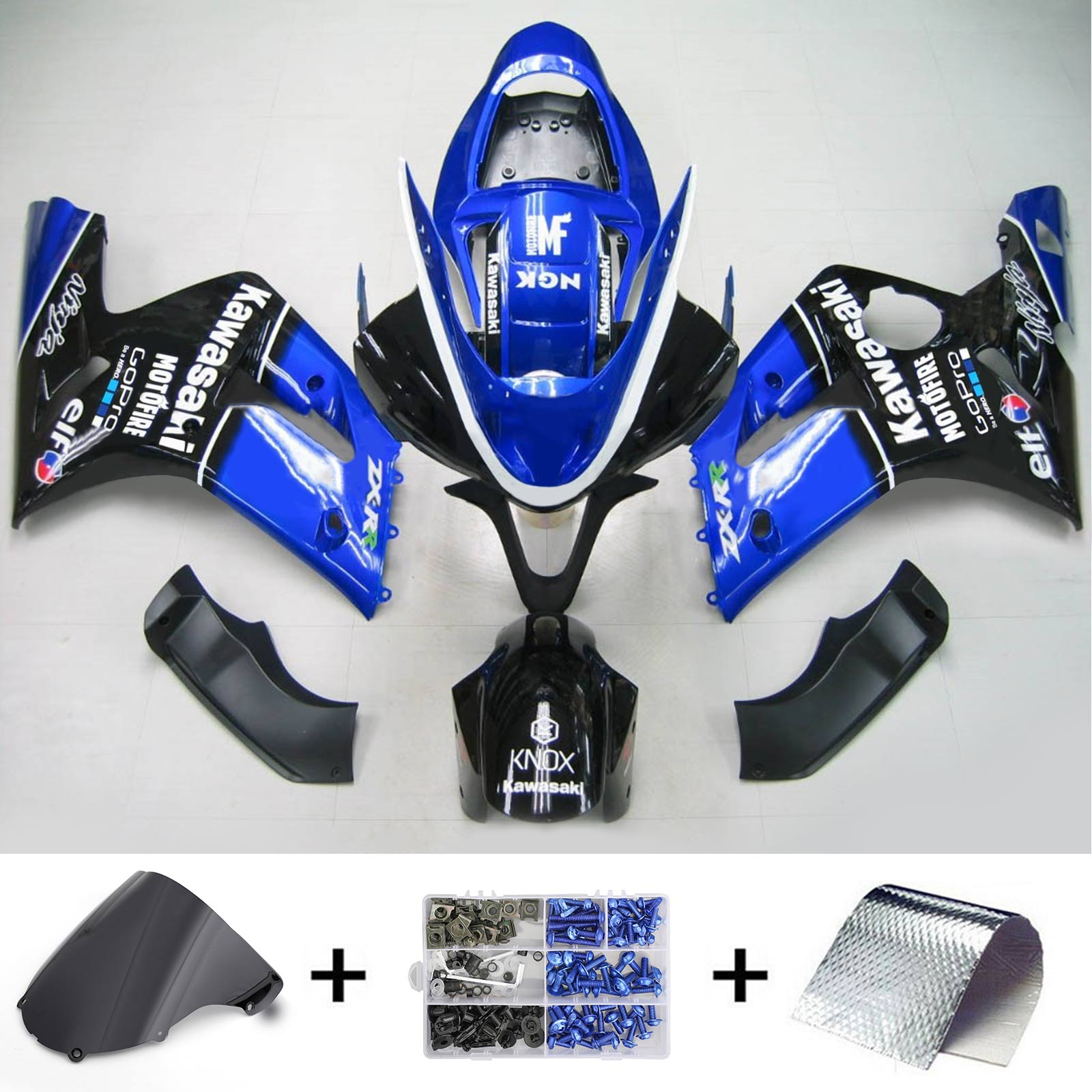 2003-2004 Kawasaki ZX6R 636 Amotopart vstrekovanie Kit Kopywork Bodywork plast ABS #116