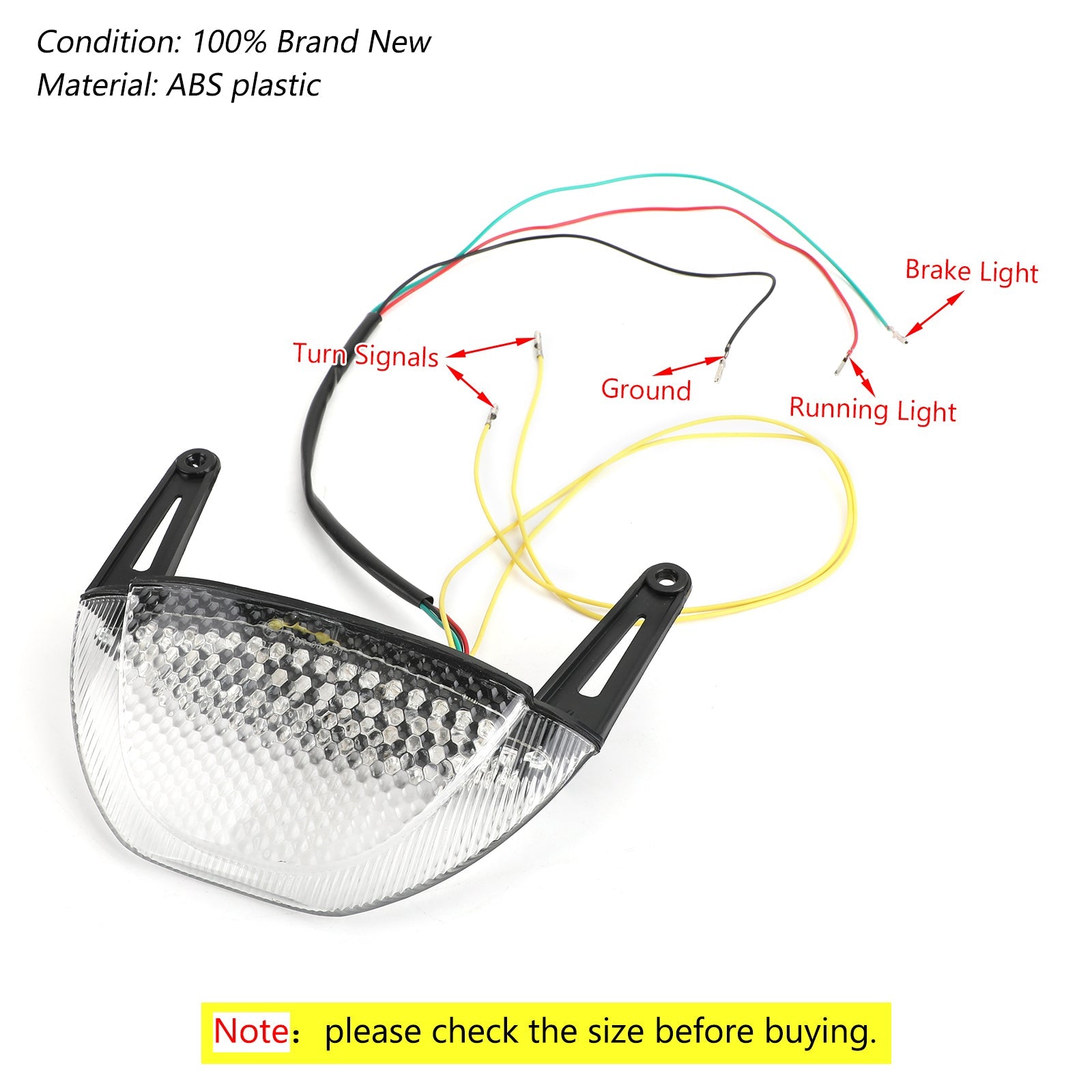 Motocykel zadná brzda Turn Signals Taillight pre Honda CBR 600RR 2007-2012 Red Generic