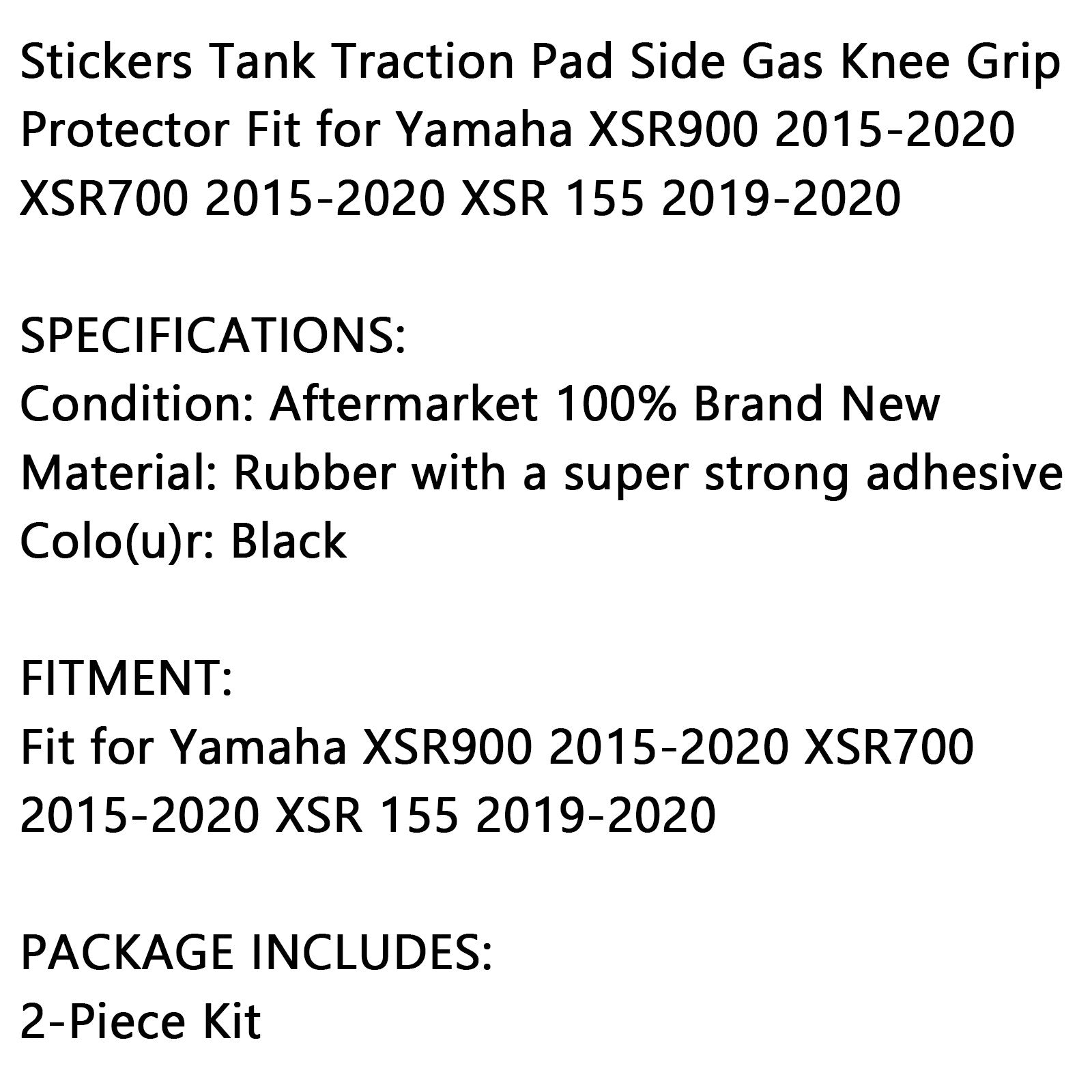 Paire de protections de réservoir latérales, adaptées à Yamaha Xsr900/700 15-20 Xsr155 19-20 générique