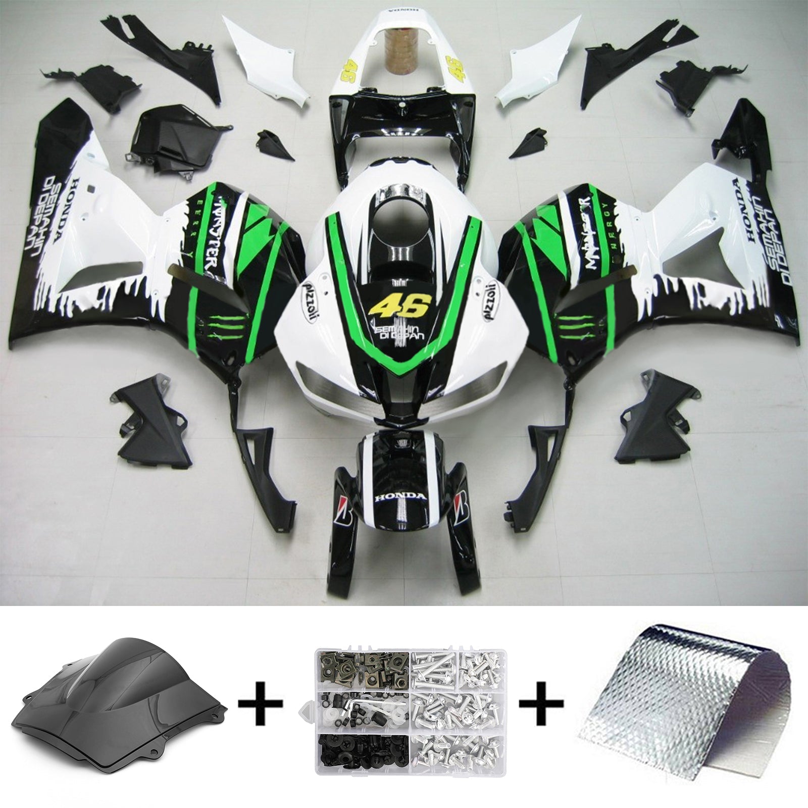 2013-2023 Honda CBR600RR F5 vstrekovanie Kit karoséria Plast ABS #101