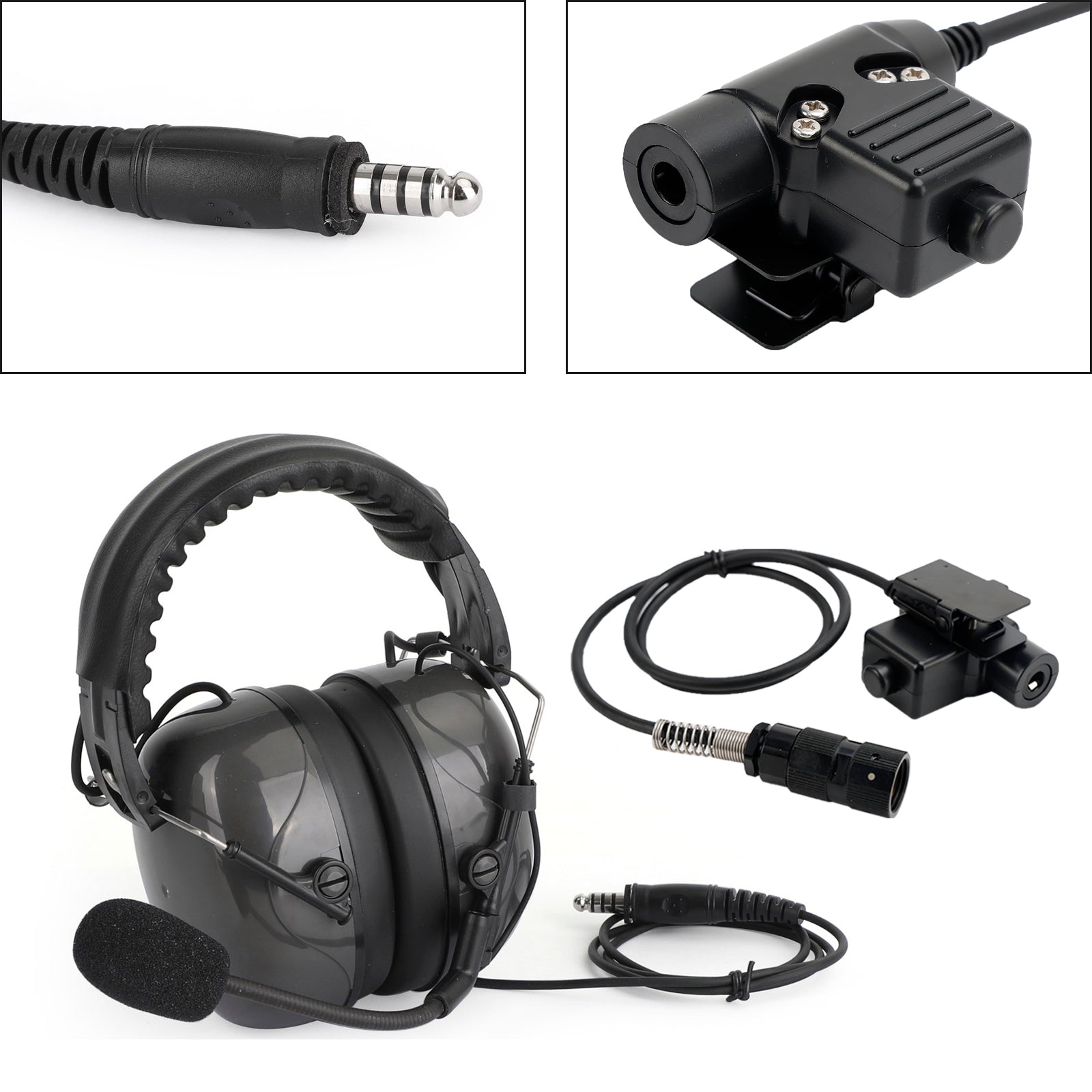Para AN/PRC148 PRC152 U329 6-Pin U94 PTT C5 Auriculares con cancelación de ruido ajustables
