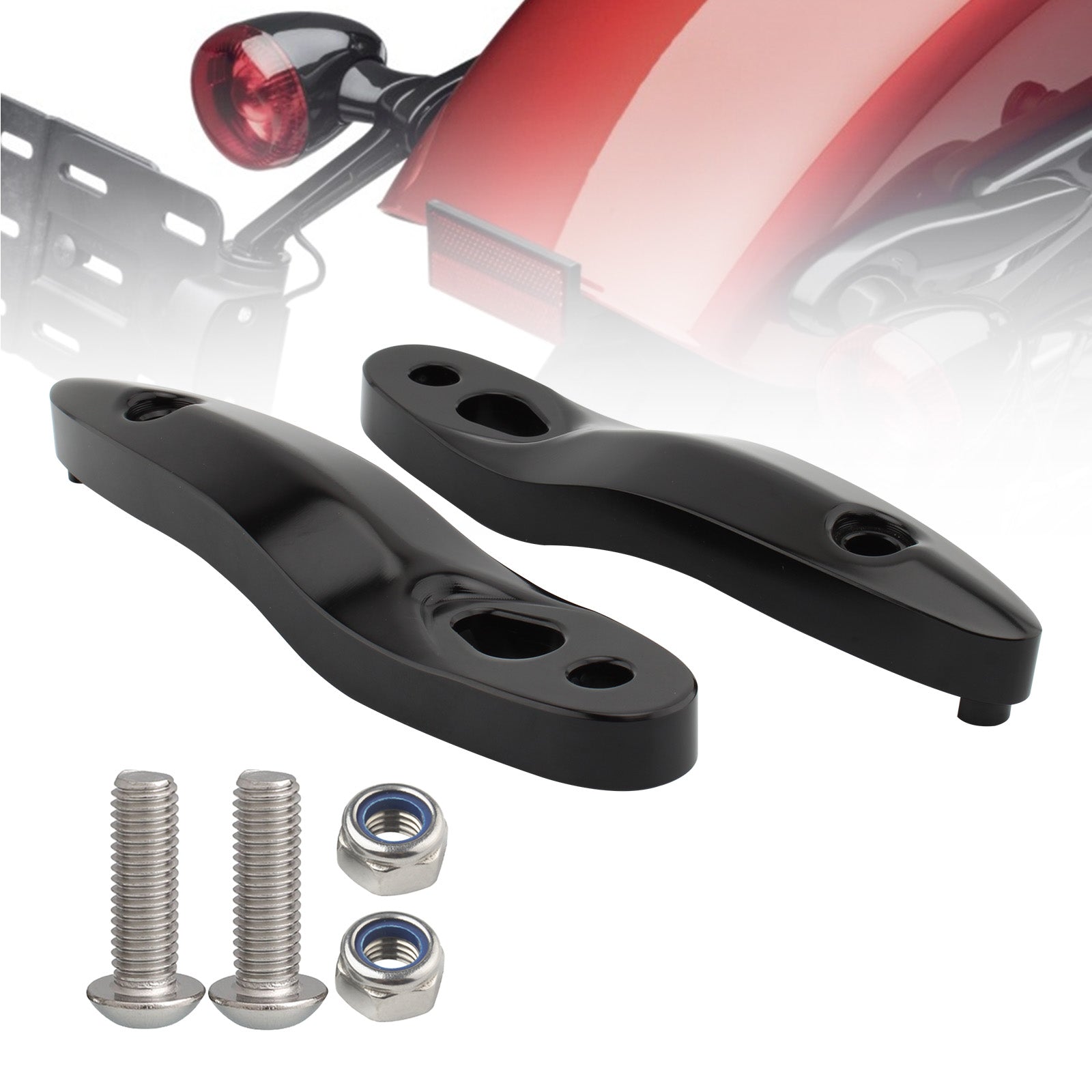 Kit de reubicación de placa de matrícula de soporte de extensión de señal de giro apto para Softail 00-20 negro