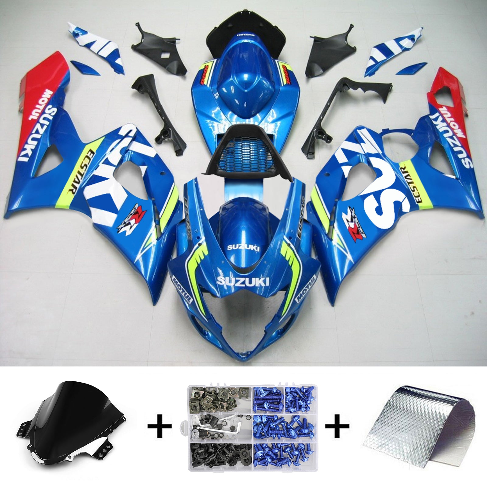 2005-2006 Suzuki GSXR1000 K5 Amotopart Injectiekuipset Carrosserie Kunststof ABS #141
