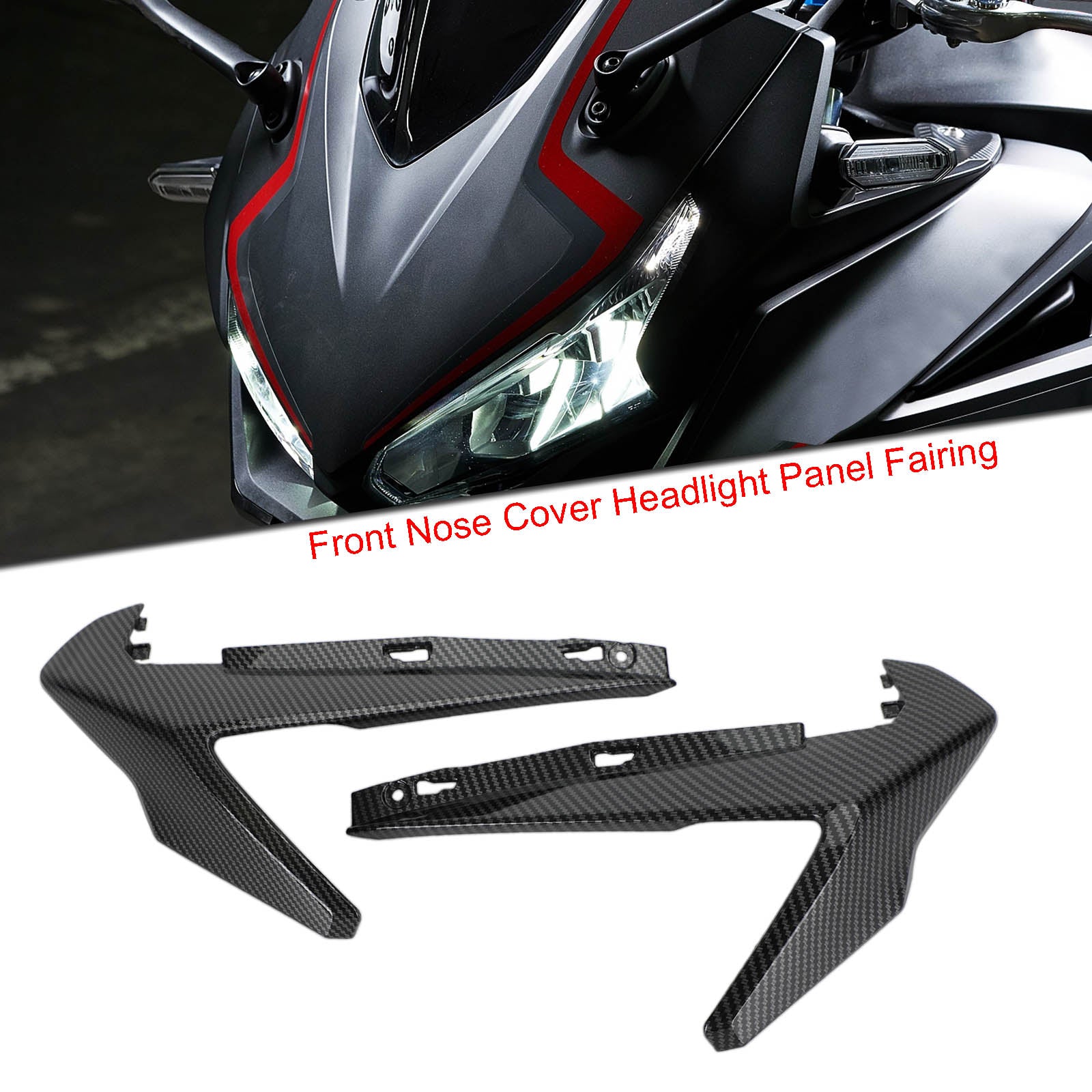 Honda CBR500R 2019-2021 Couvercle de couvercle du nez avant Fonaison du panneau de phare pour le carbone générique