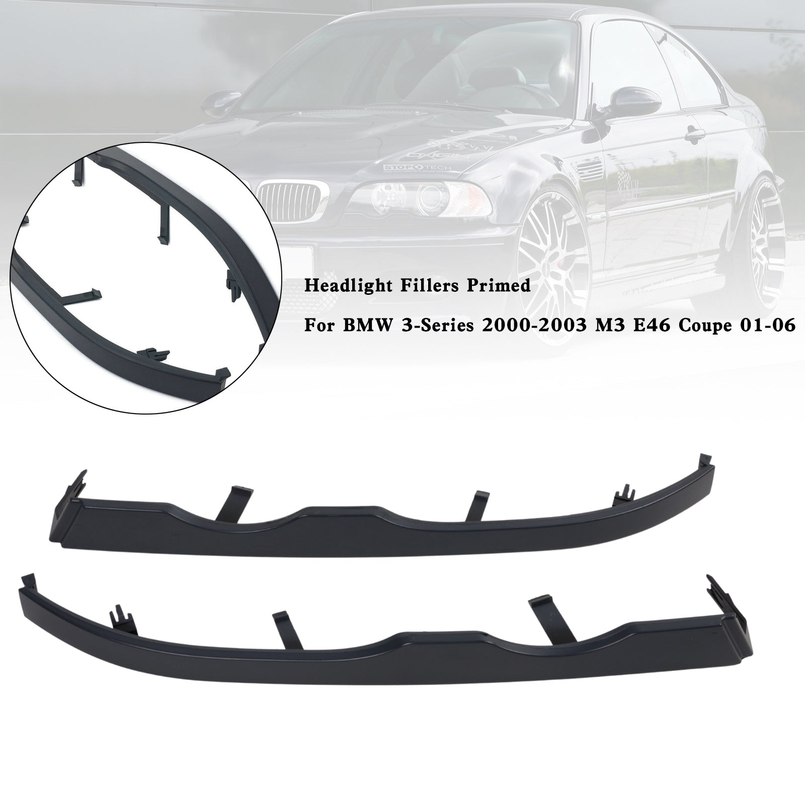 Fifflets de phares amorcés pour BMW Série 3-2000-2003 M3 E46 Coupé 01-06