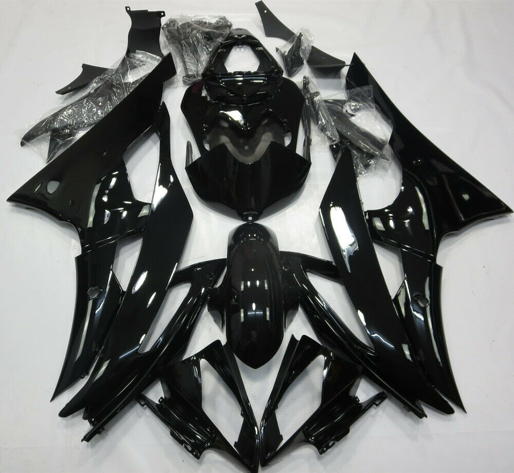 Fairing Injection Plastic Body Kit Fit for Yamaha YZF-R6 2008-2016 glans svart generisk