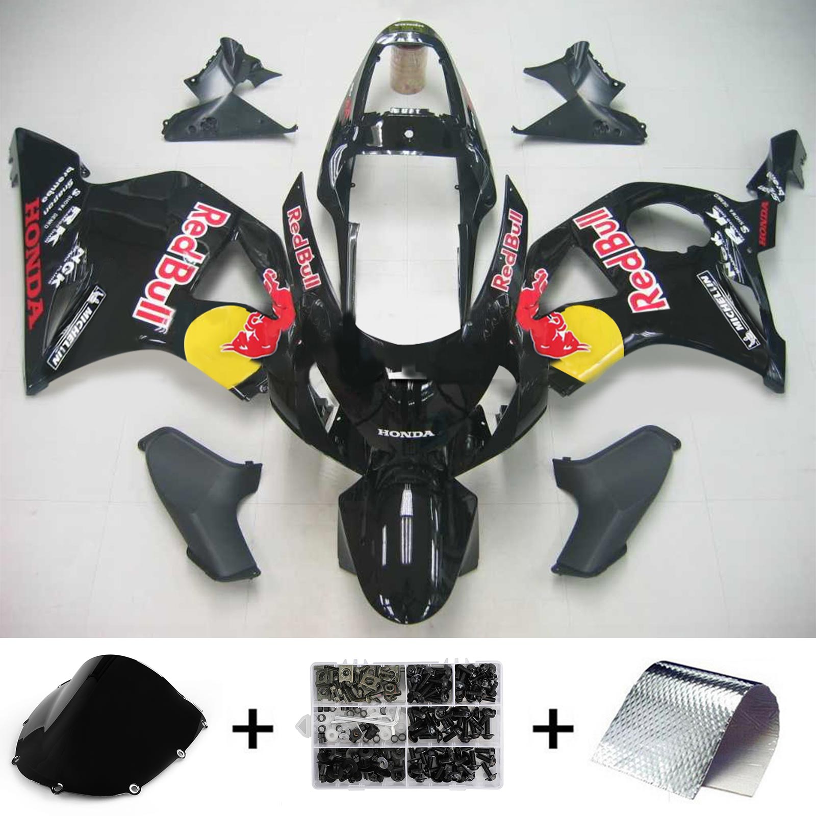 2002-2003 HONDA CBR954 Kit na vstrekovanie kapotáže Bodywork plast ABS #102