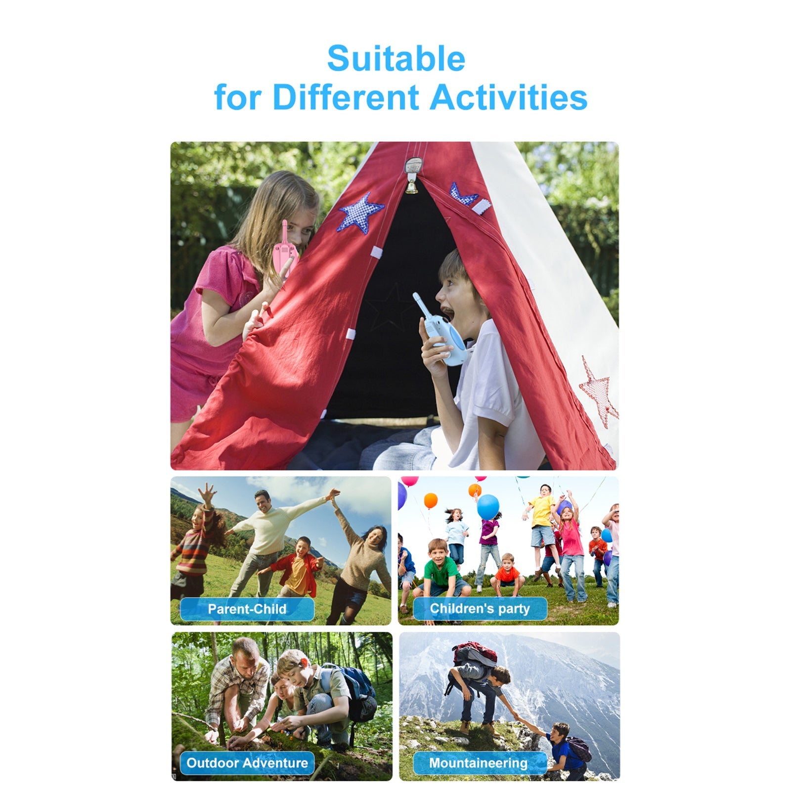 2-pack kinderwalkie-talkies 22-kanaals 2-weg radio 3 km bereik handheld origineel