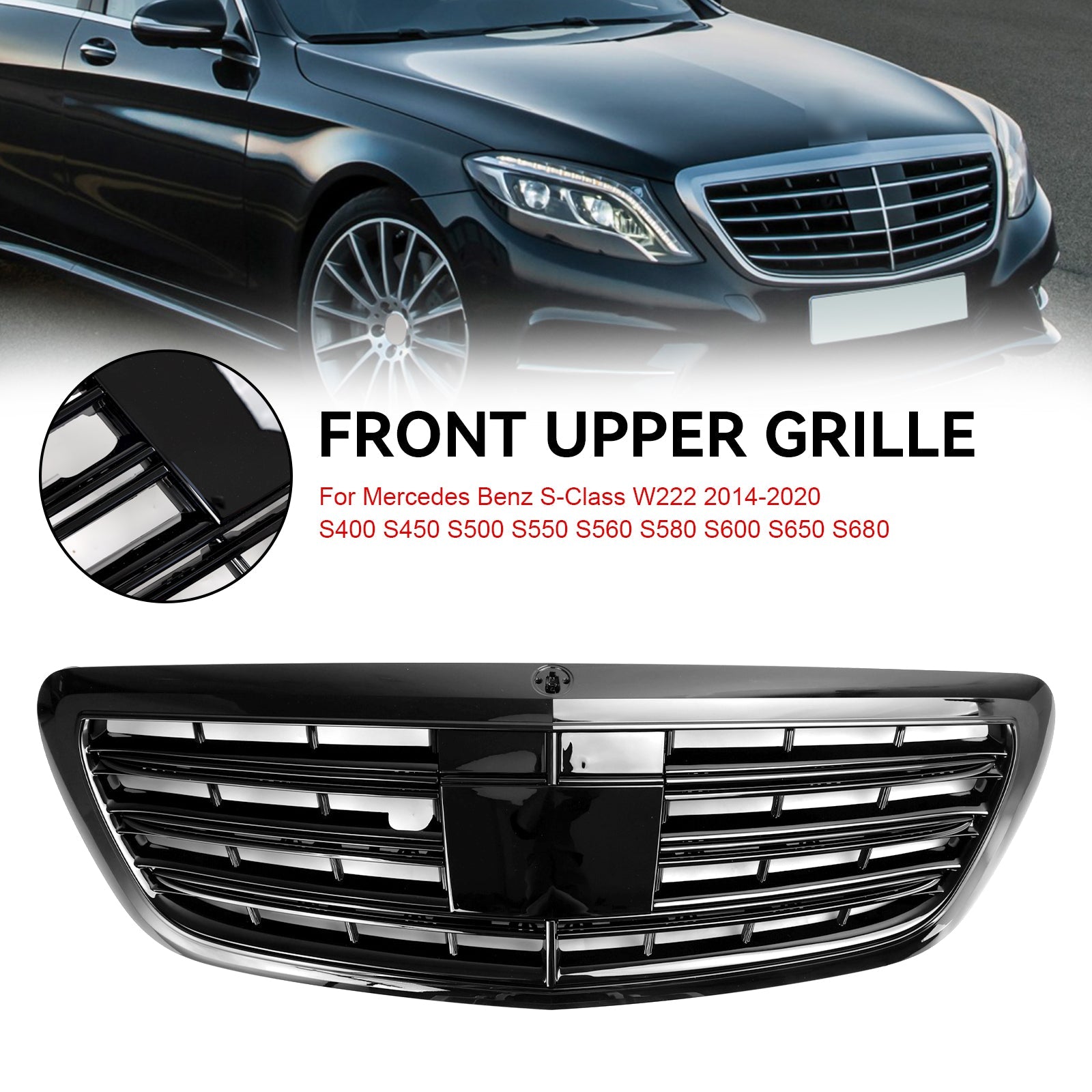 2014-2020 S-klass W222 S500 S550 S600 med ACC Mercedes-Benz frontgrill