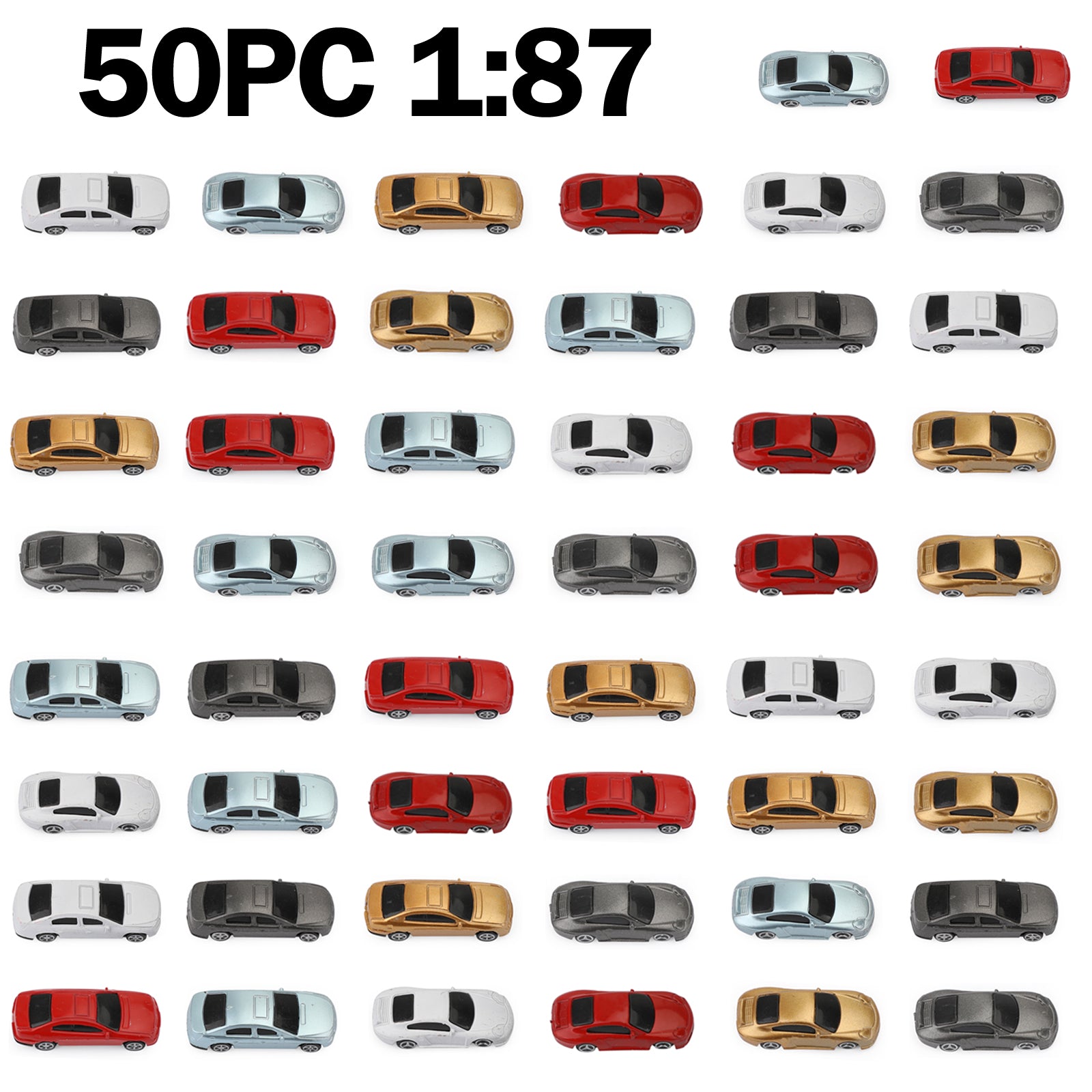 50 Uds. Modelo de coche a escala HO 1:87, modelo de arquitectura de paisaje de tren de construcción