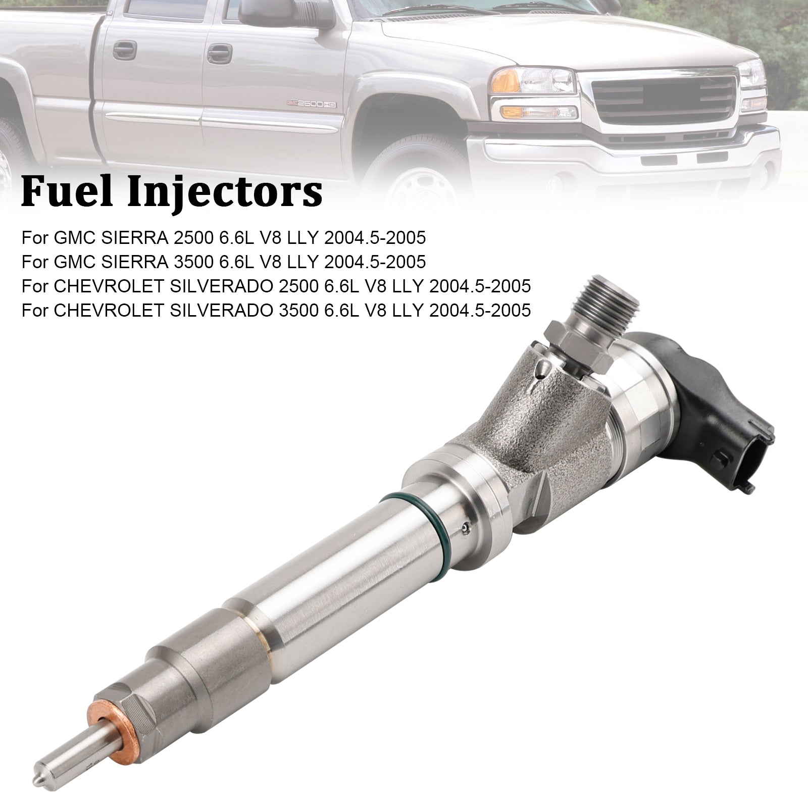 GMC Sierra 2500 3500 6.6L V8 LLY 2004.5-2005 1 pièces injecteur de carburant 0986435504 0445120027
