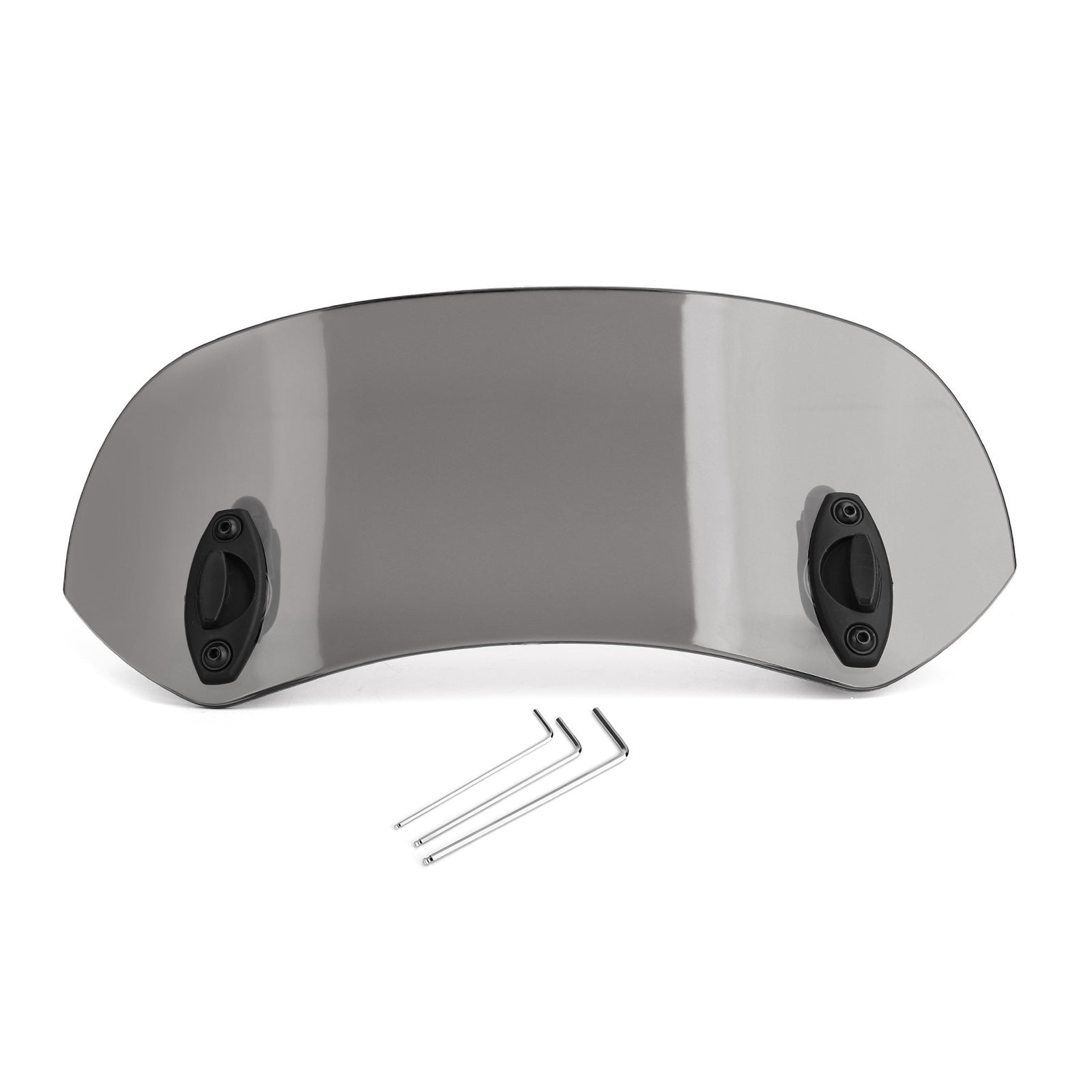 Verstelbare clip-on voorruitverlenging voor motorfiets, spoiler, winddeflector, grijs, algemeen