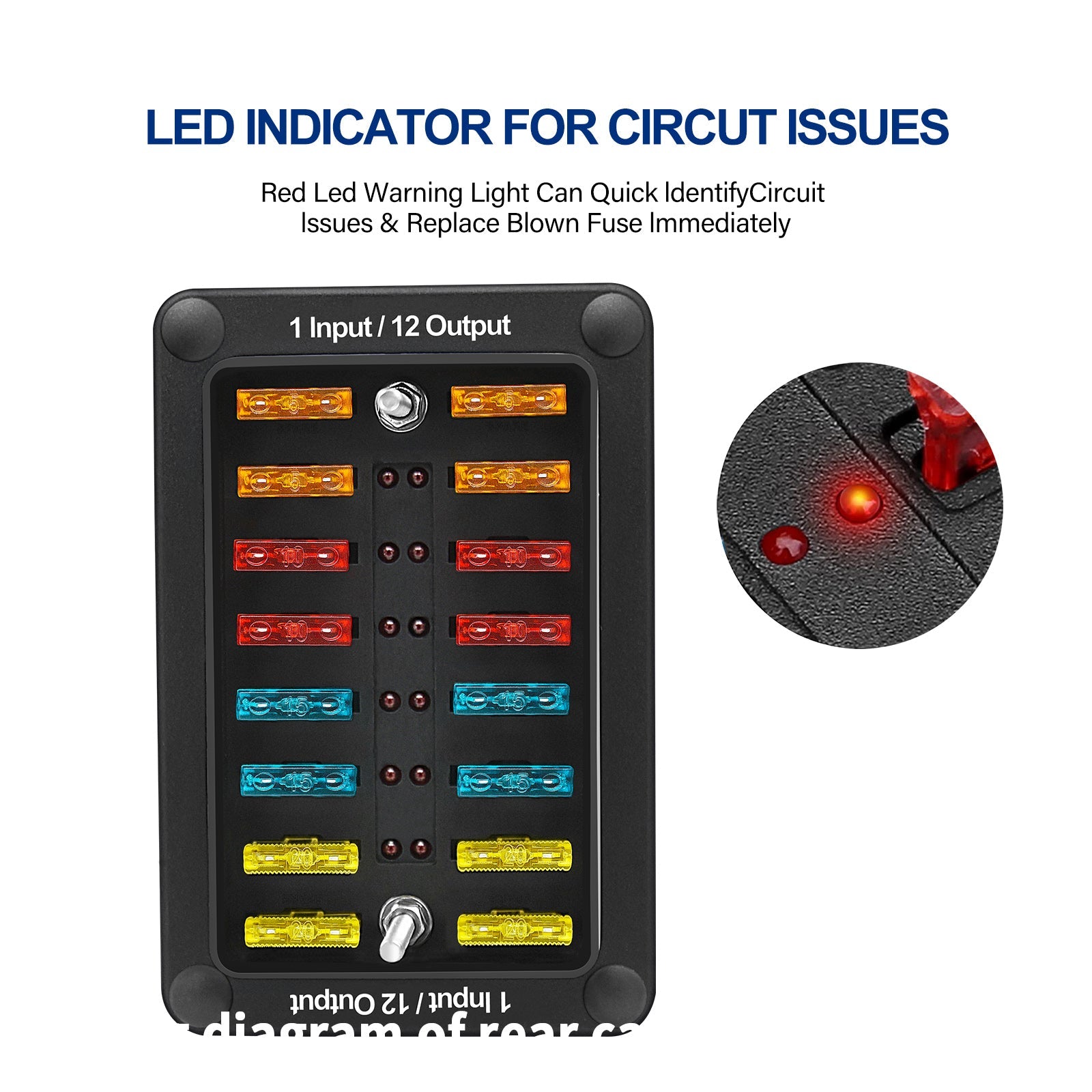 6-weg/12-weg meszekeringkastblokhouder ATO ATC voor auto-marineboot waterdicht