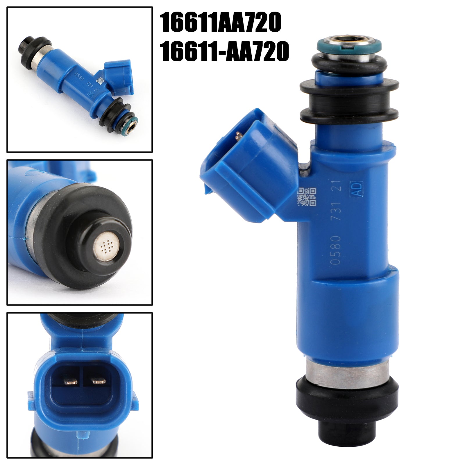 1 inyector de combustible azul oscuro de 565 cc compatible con WRX/STI 16611-AA720 2,5 L genérico.