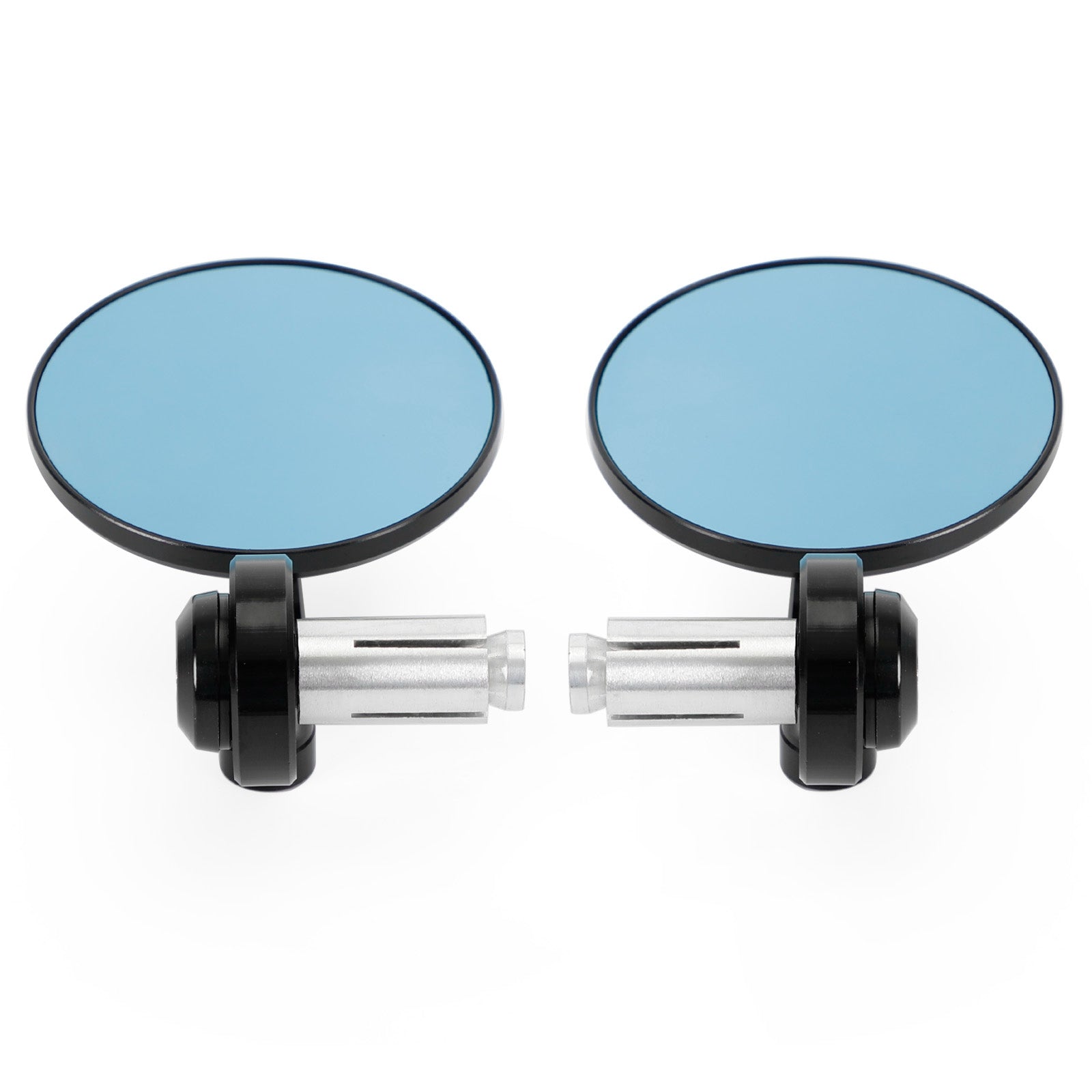 Aluminium stuuruiteindespiegel 7/8"-1" Zwarte korte arm BAR-uiteinde 3" Ronde spiegels Generiek