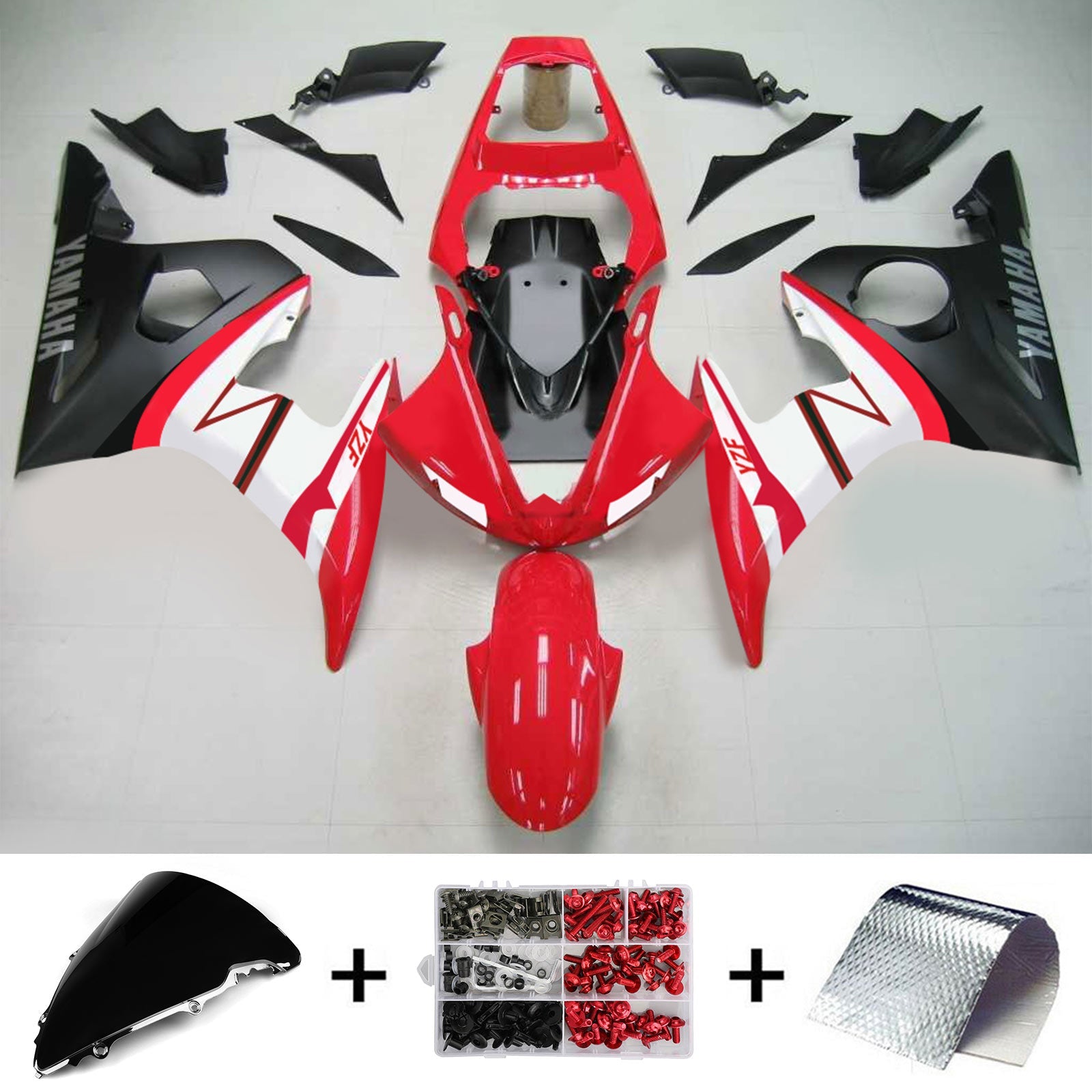 2005 Yamaha YZF 600 R6 Kit de carénage d'injection carrosserie plastique ABS #139