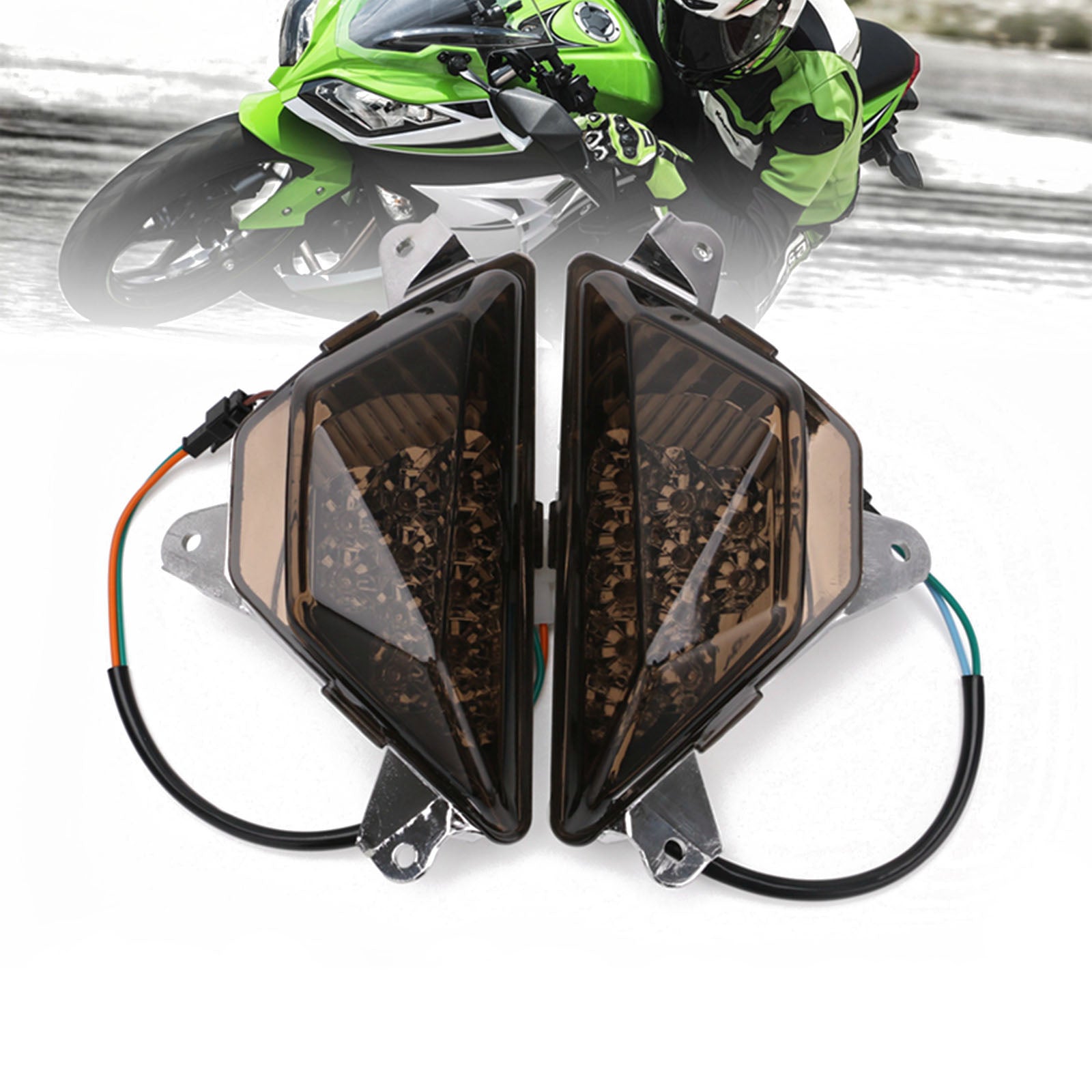 Luz LED de intermitente delantero para motocicleta, lámpara para KAWASAKI NINJA 250 300 2013-2016