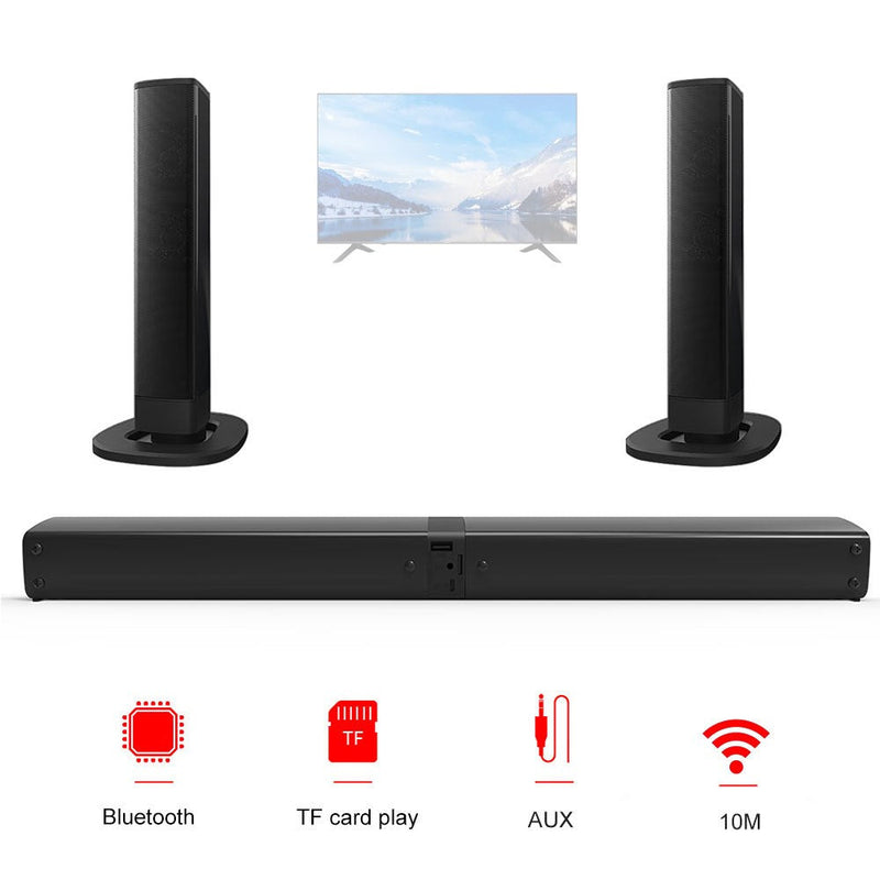 BT Surround Sound Bar Wireless Subwoofer TV Home Theater&Remote Speaker System
