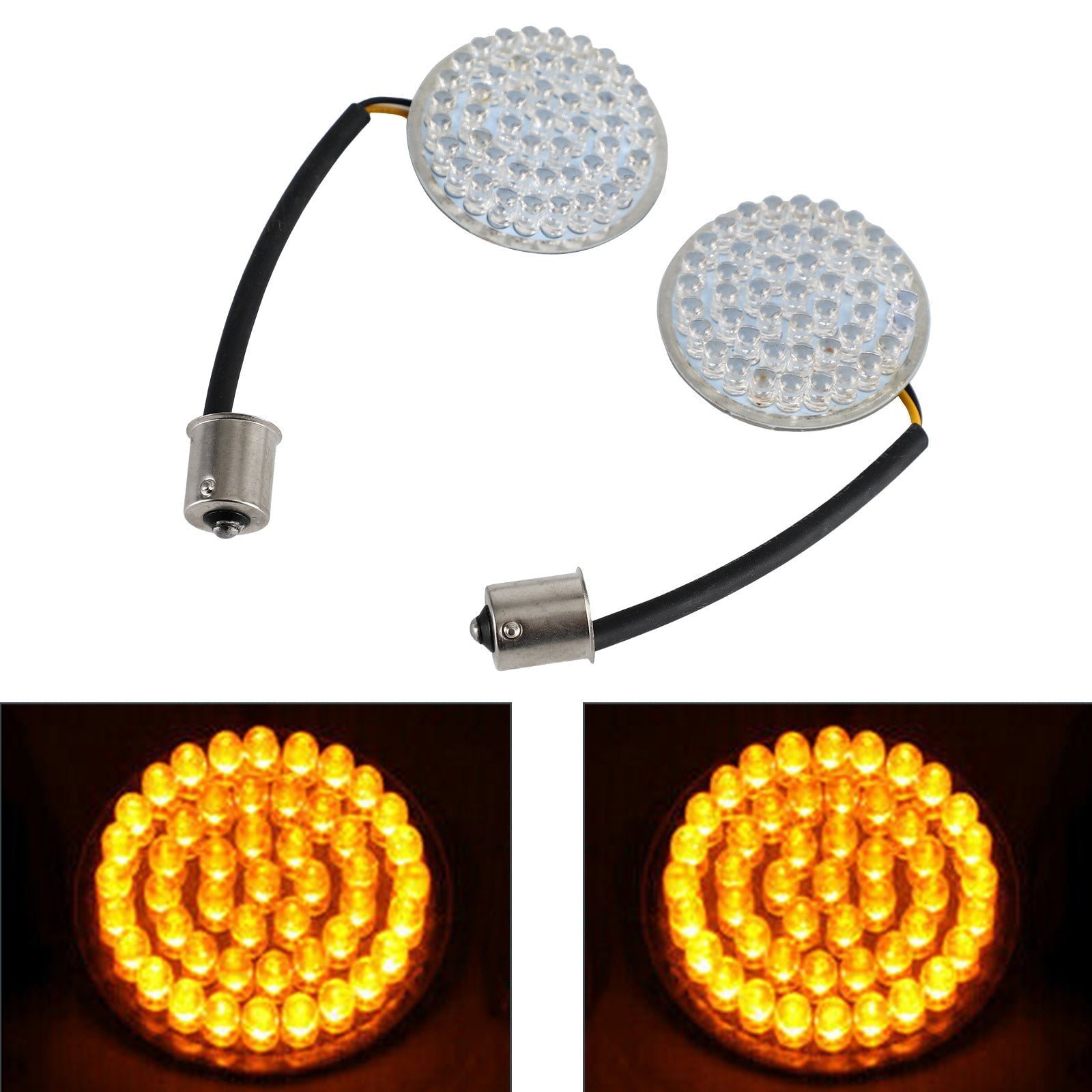 1156 Luces LED traseras de inserción de señal de giro para Dyna Touring Street Road Glide 883 ámbar