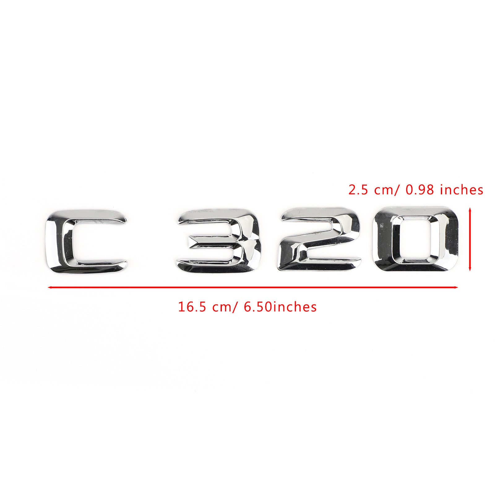 Badge emblème de coffre arrière, plaque signalétique, lettres et chiffres adaptés à Mercedes C320 chromé générique