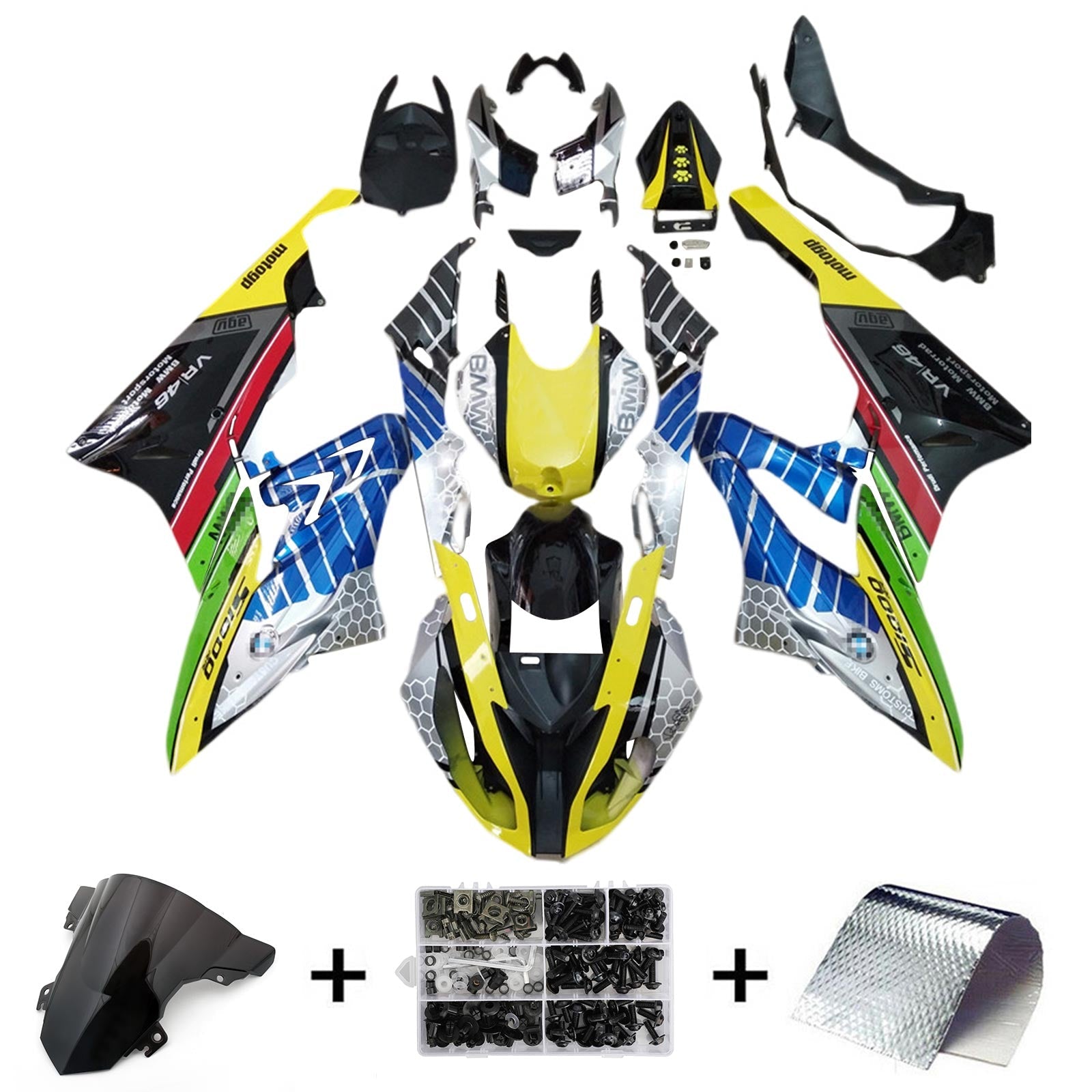 2015-2016 BMW S1000RR Kit de carénage Kit de carrosserie Plastique Abs