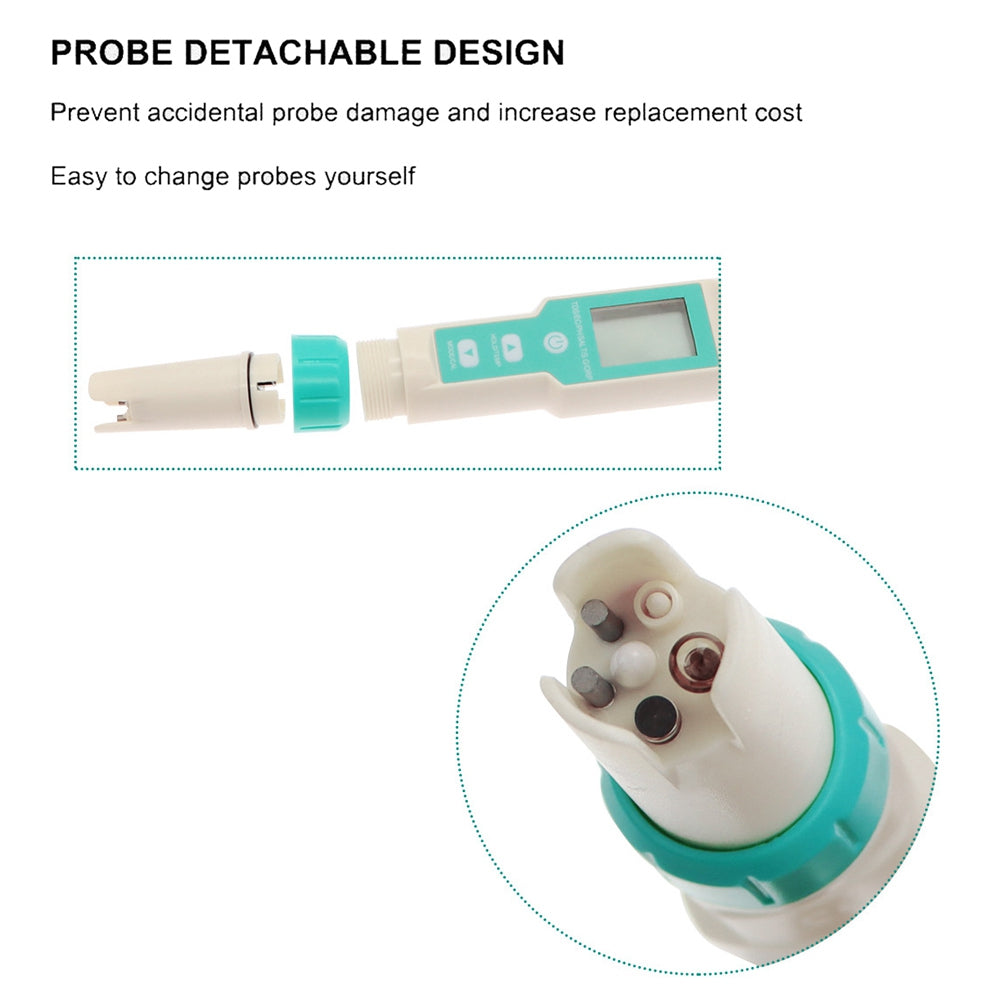 7-in-1 digitale zoutgehalte PH TDS TEMP SG EC ORP-tester Waterkwaliteitsmonitormeter