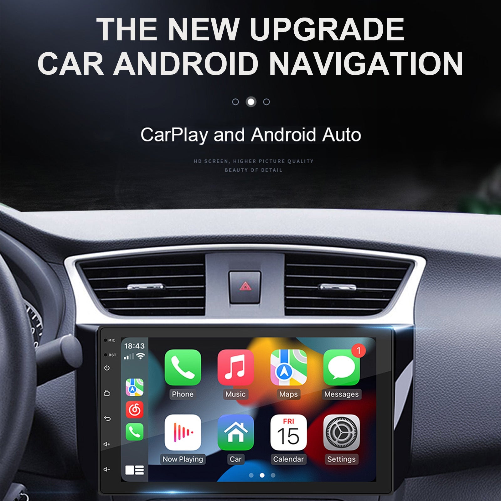 7" Android 10 2G + 32G Quad Core GPS WiFi Bluetooth Autoradio MP5-speler Carplay