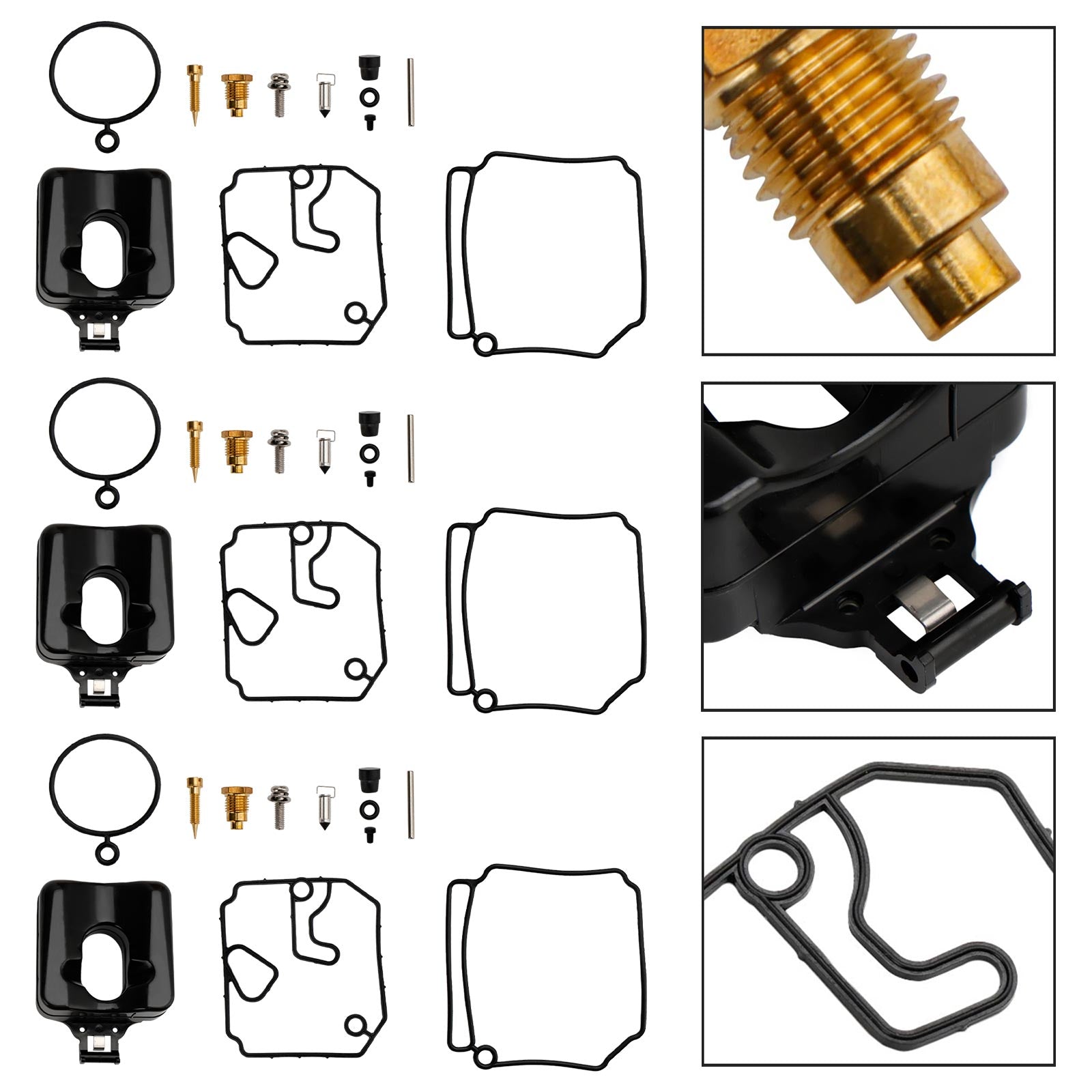 3X Carburateur Carb Rebuild Kit geschikt voor Yamaha 2 Takt 40HP 50HP Buitenboordmotor