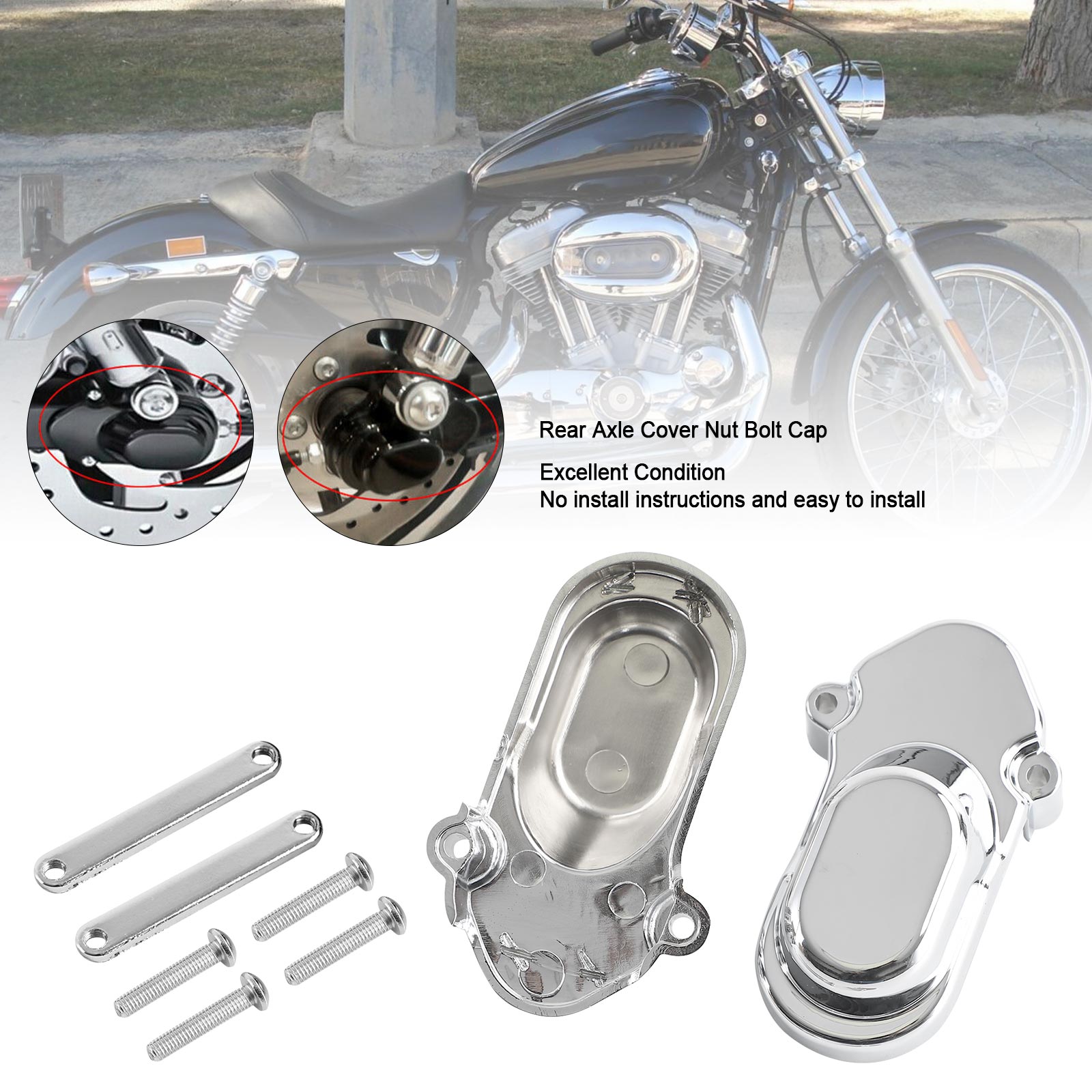 Boulon de verrou à écrou de couvercle arrière pour Sportster 1200 XL1200C 883 2005-2017 générique
