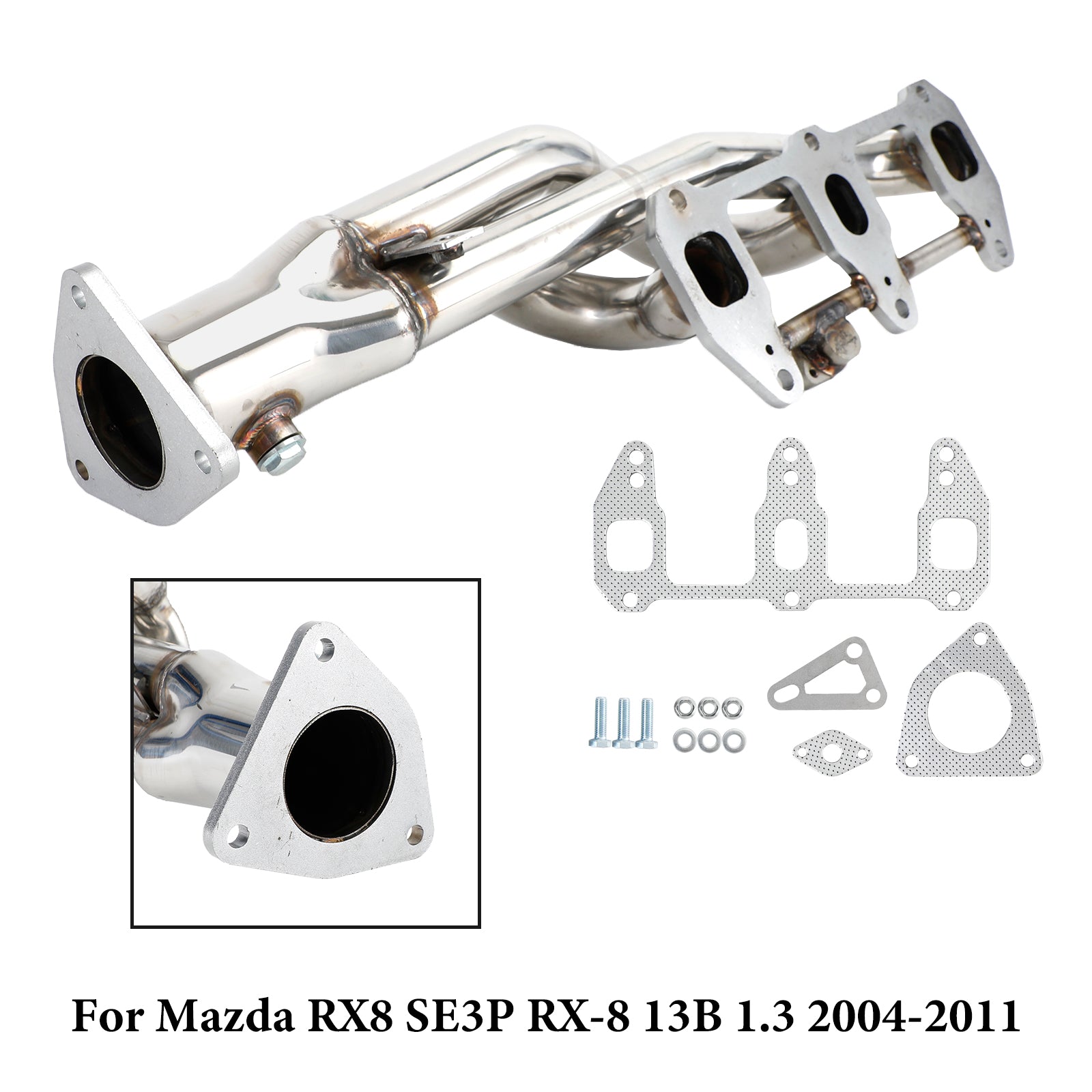 13B-MSP 1.3L Renese ROTAY Wankel Motor de aço inoxidável Cabeçalho de exaustor FIT MAZDA RX8 RX-8 R3 GT GRAND 2004-2011