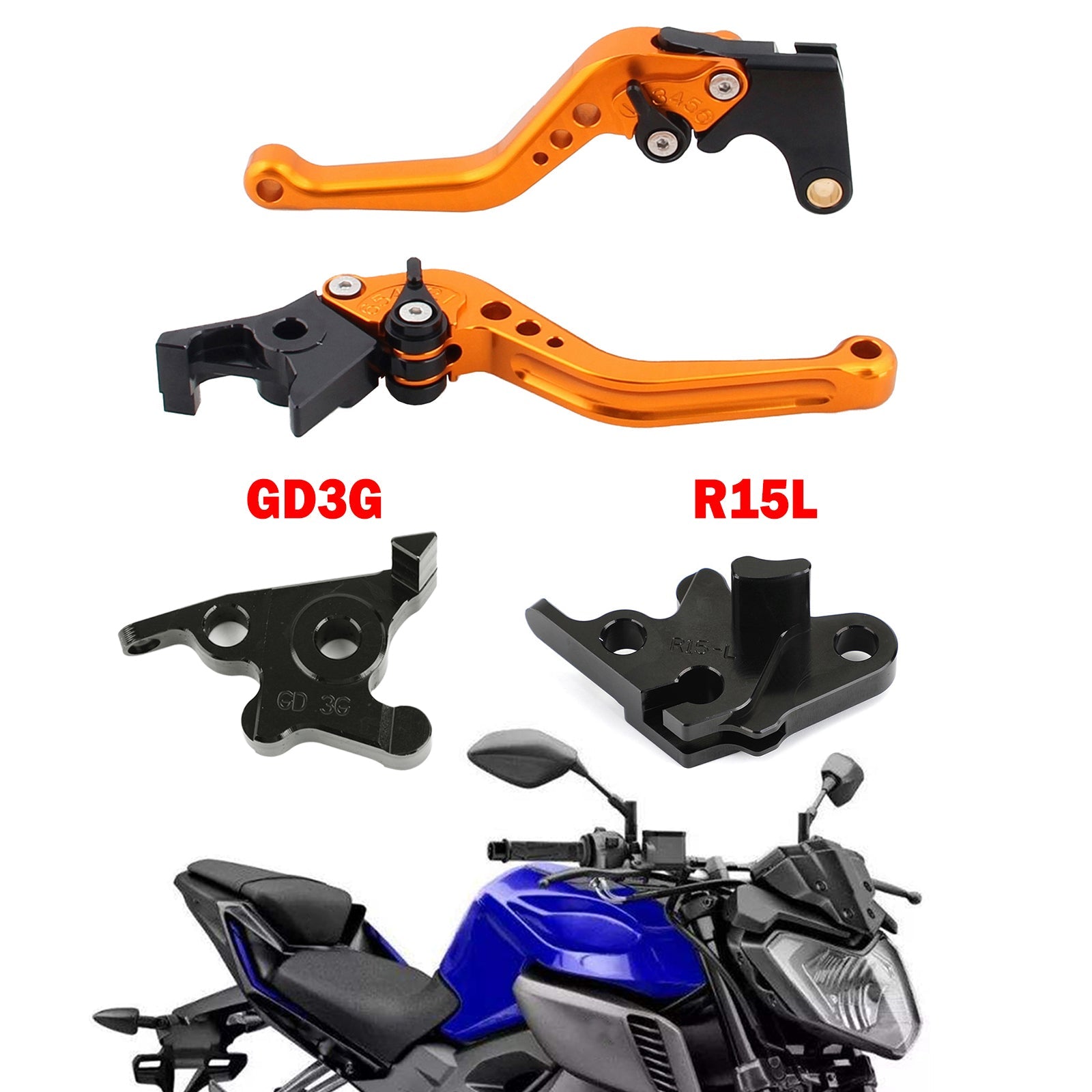Motorcykel kort kopplingsbromsspak passar för Yamaha MT125 2014-2019 Generic