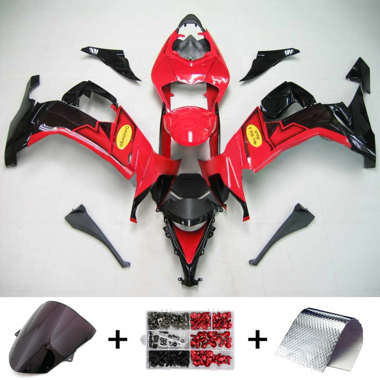2008-2010 Kawasaki ZX10R Amotopart vstrekovacia kapotážová súprava karosérií Plast ABS #111