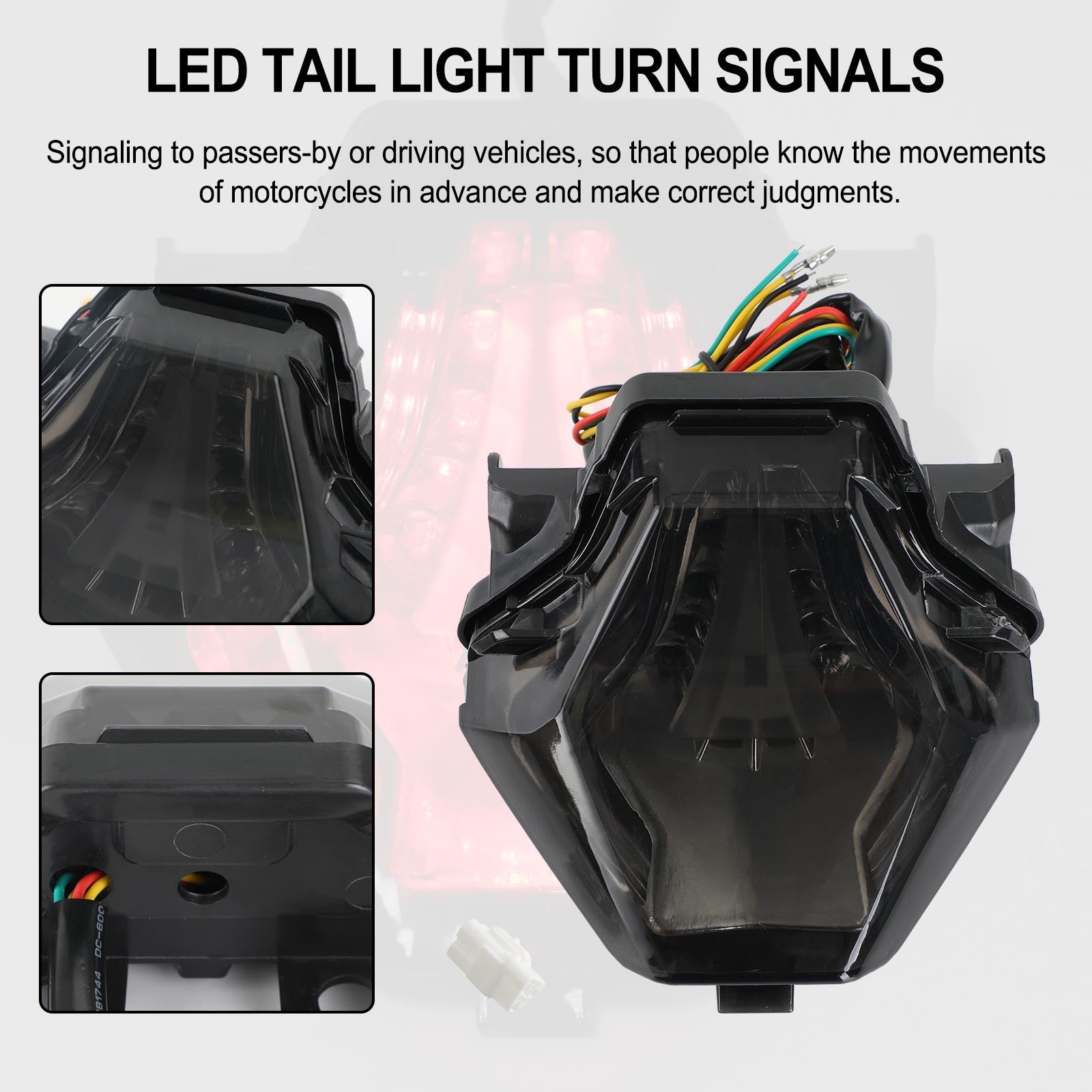 Sinais de curva da luz traseira integrados para yamaha yzf r25/r3 mt 03/07/25 fz 07 genérico