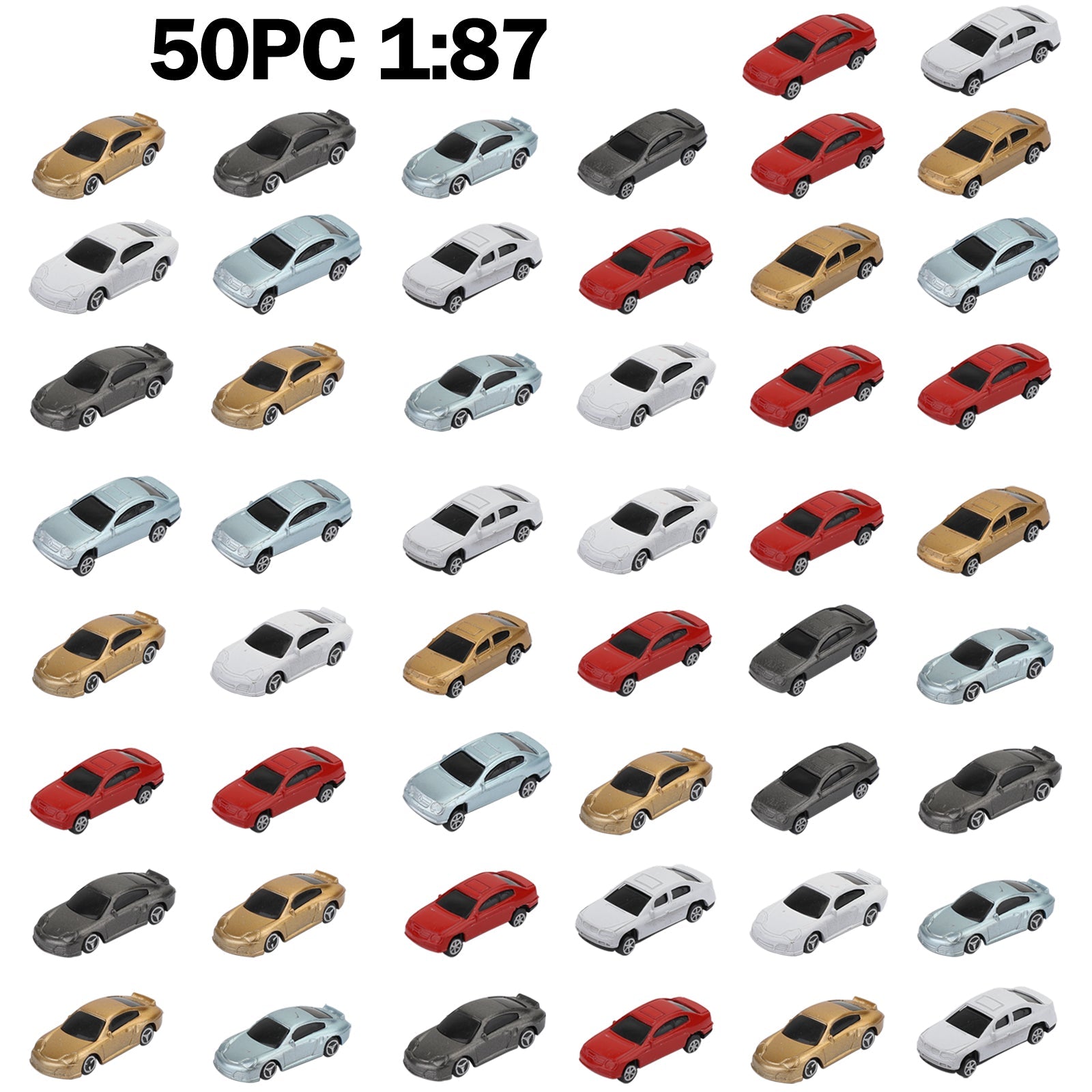 50 Uds. Modelo de coche a escala HO 1:87, modelo de arquitectura de paisaje de tren de construcción