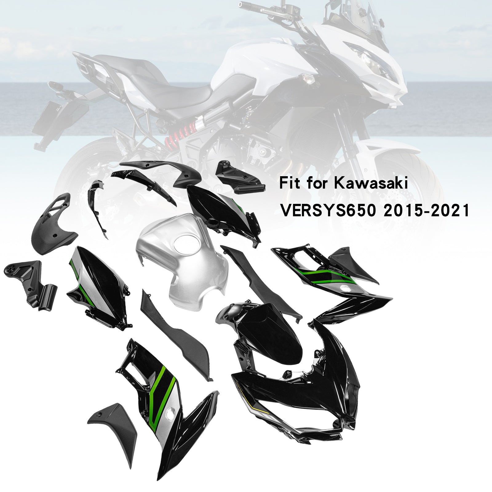 Kit de carénage Kawasaki VERSYS650 2015-2021, carrosserie en plastique ABS