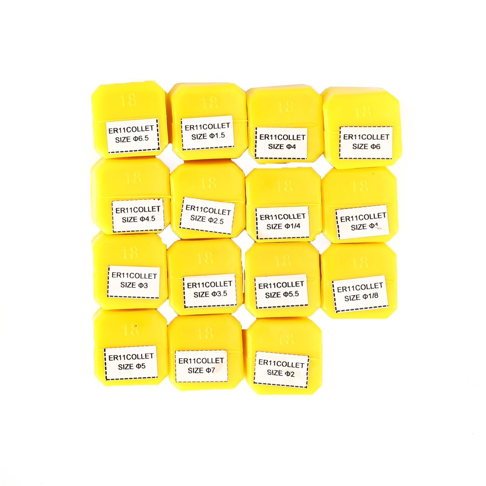 15pcs ER11 Spring Collet Set for CNC Milling Lathe Tool Graving Machine Steel